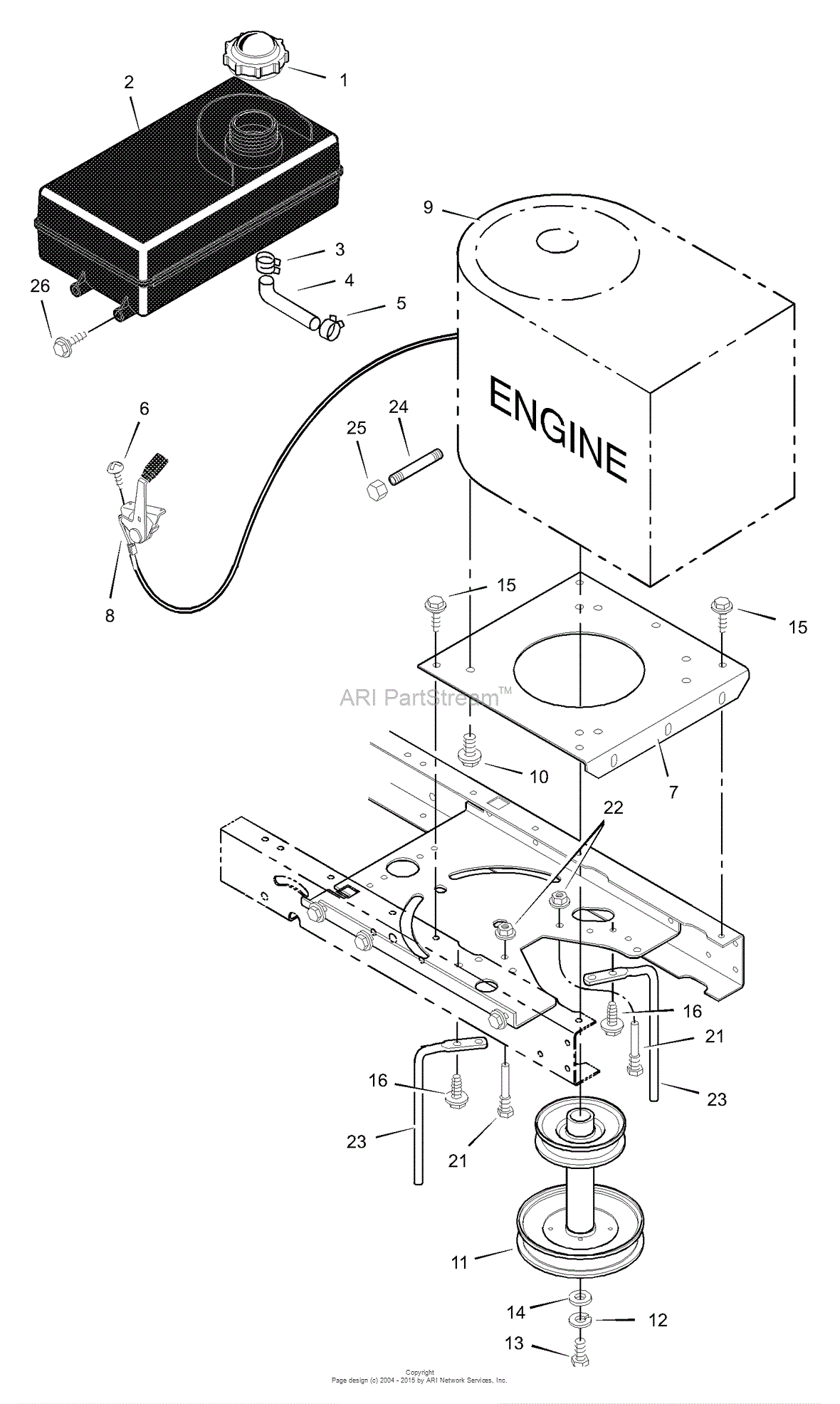 Murray 42569x6A - Lawn Tractor (2000) Parts Diagram for Engine Mount