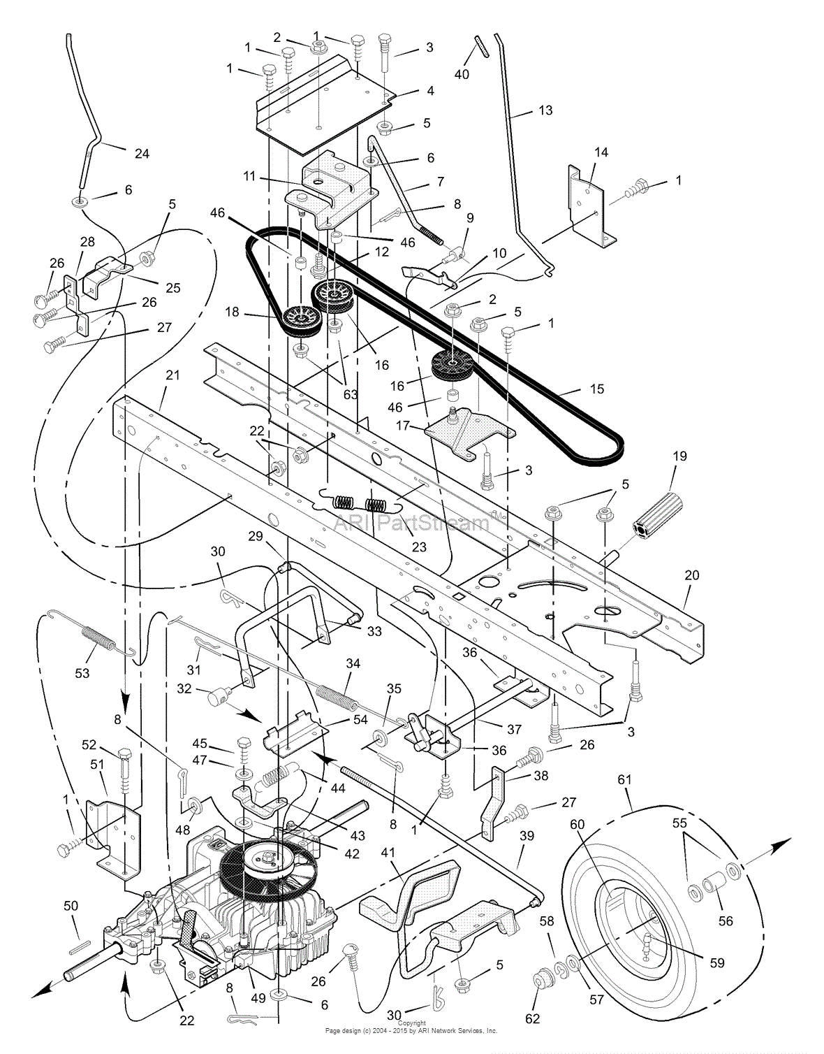Murray 42571x8A - Lawn Tractor (2000) Parts Diagram for ... 7 flat wiring diagram 