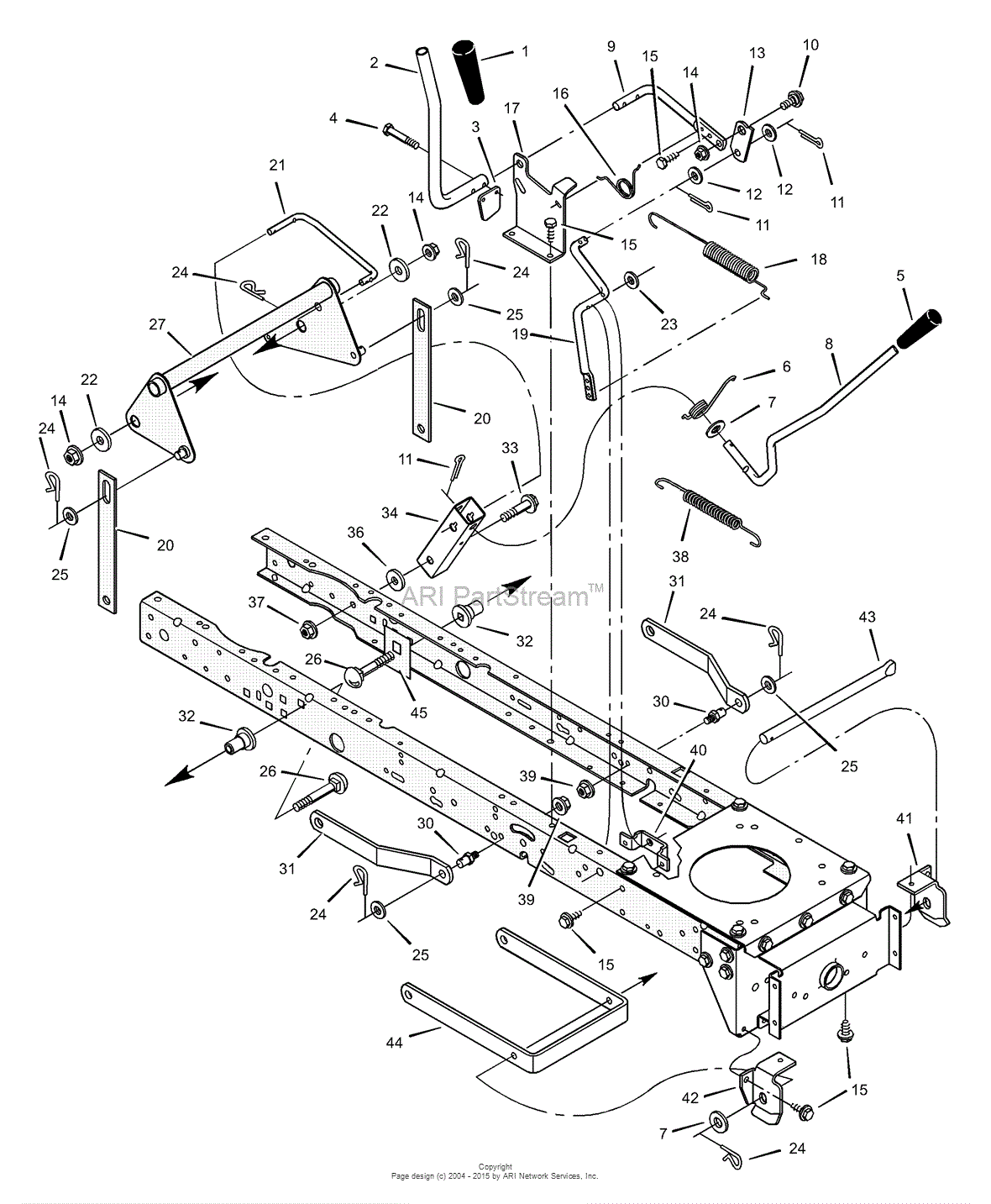 Murray 42576x92B - Lawn Tractor (2000) Parts Diagram for Mower Housing ...