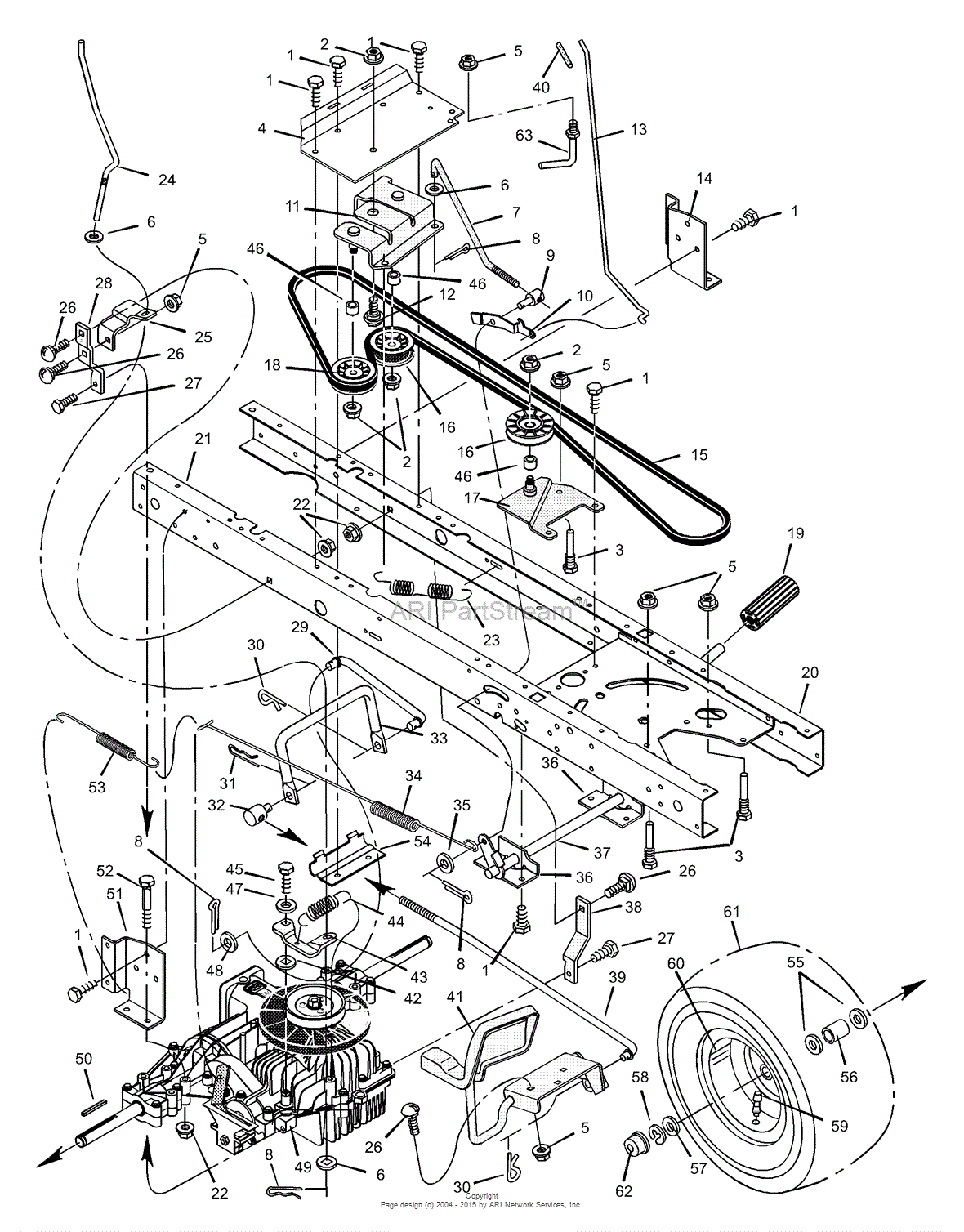 Murray 42591x88A - Lawn Tractor (2000) Parts Diagram for Motion Drive