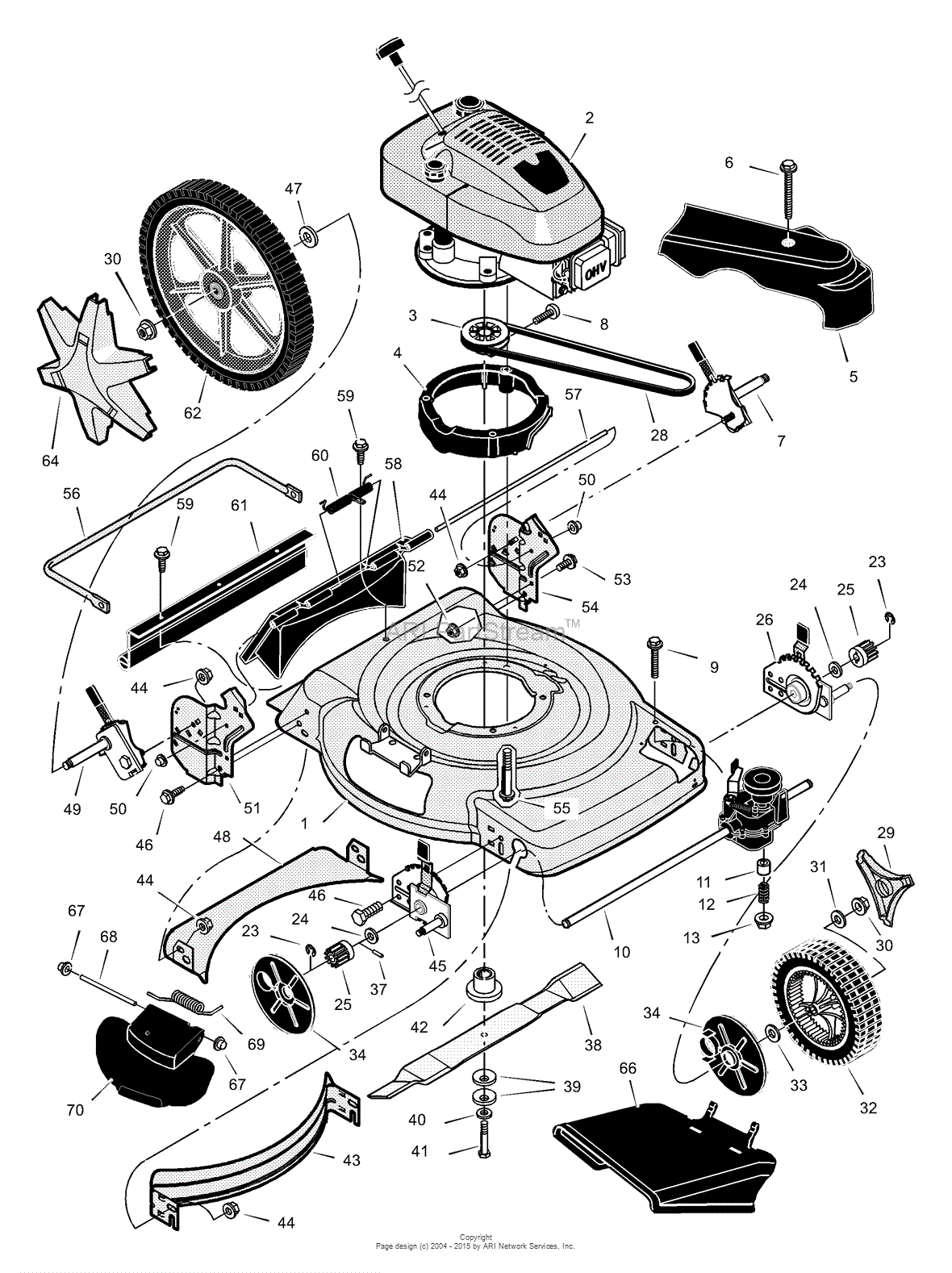 Murray 229630x8A - Walk-Behind Mower (2001) Parts Diagram for Mower