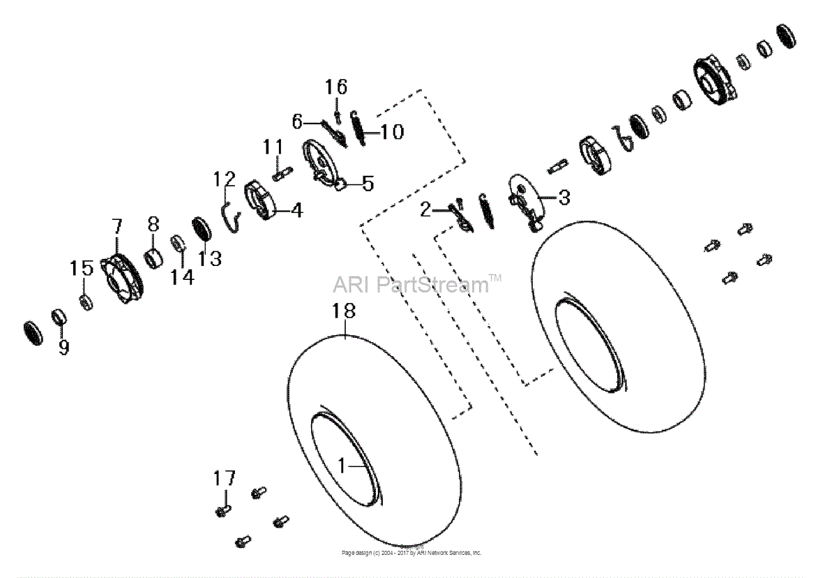 Murray S1544 90cc ATV (2002) Parts Diagram for Front Wheel