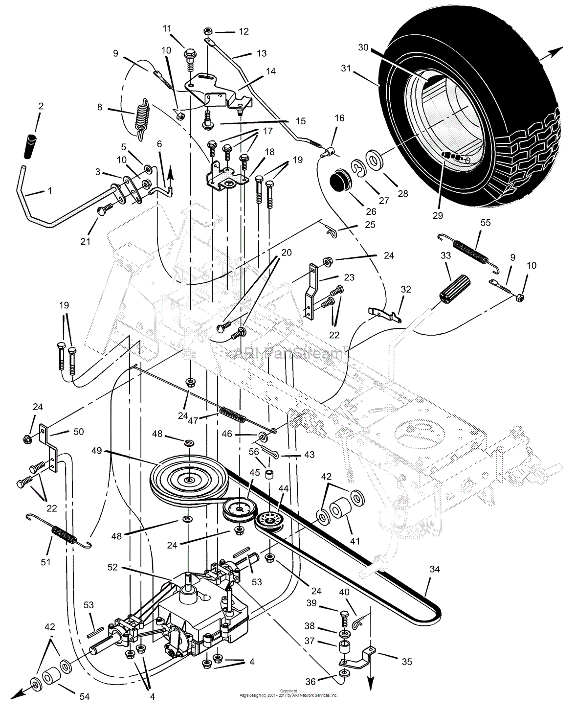 Murray 461007x92B - Garden Tractor (2002) Parts Diagram for Motion Drive