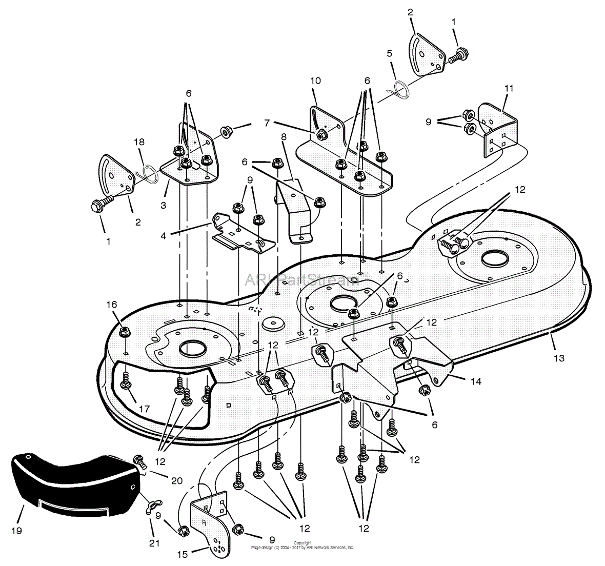 Murray 46104x8D - Garden Tractor (2002) Parts Diagram for Mower Housing