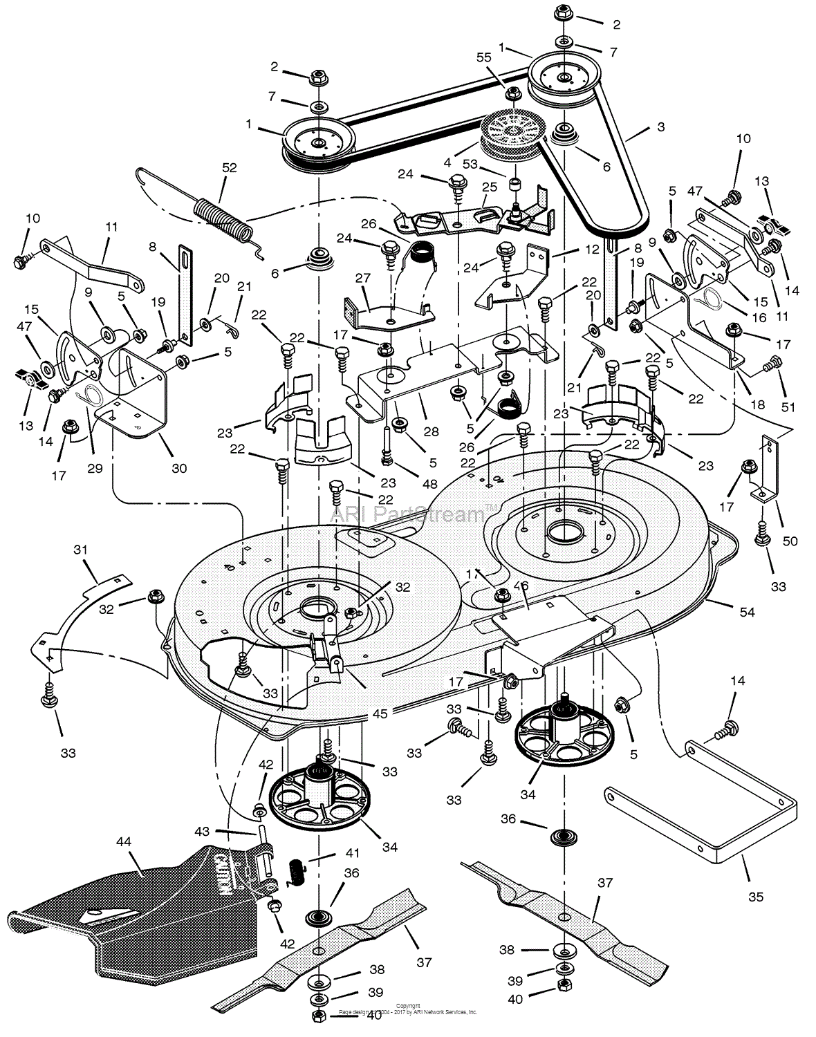 Murray 405002x8a Lawn Tractor 2002 Parts Diagram For Mower Housing