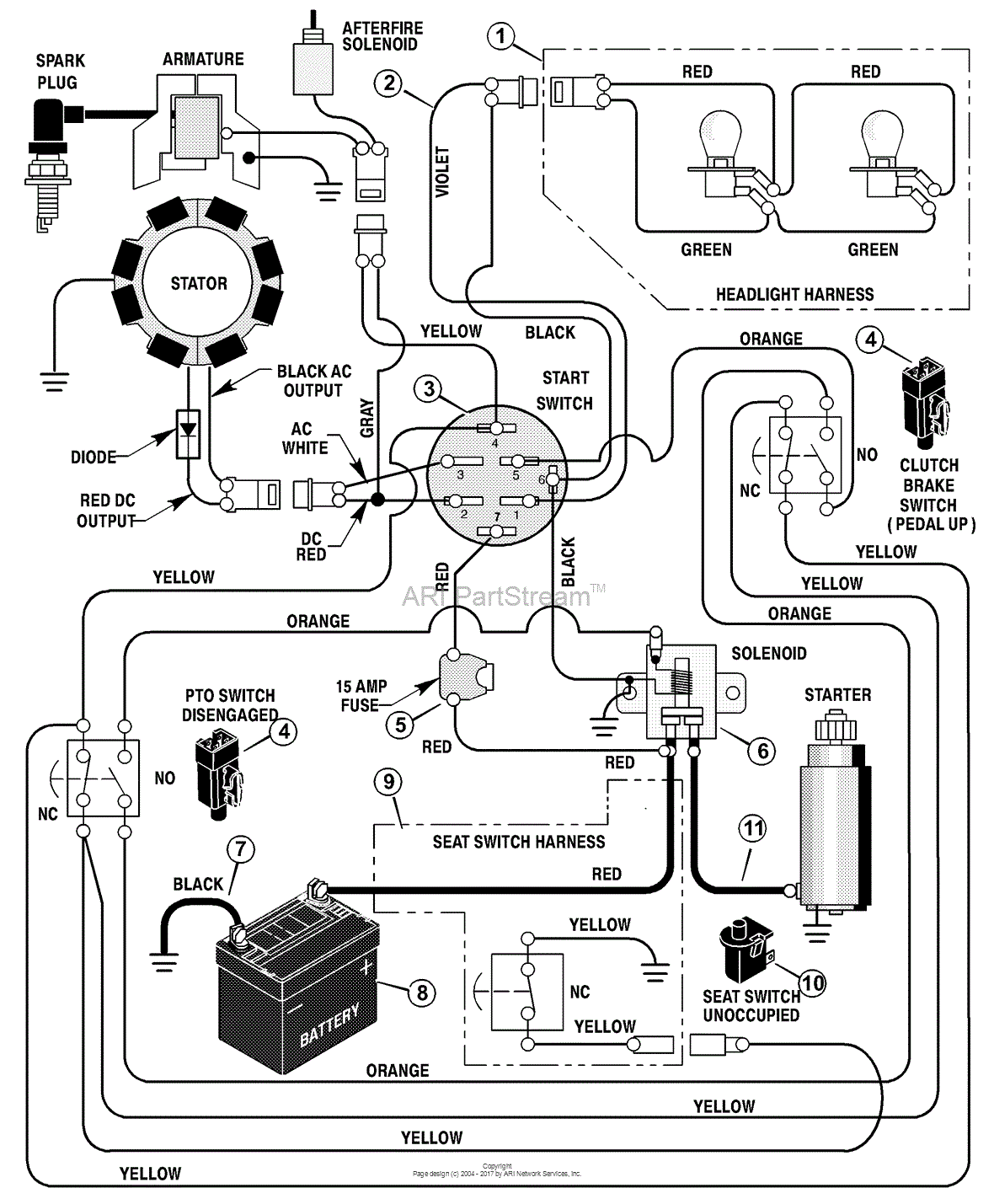 Murray 405014x92A - Lawn Tractor (2002) Parts Diagram for Electrical System