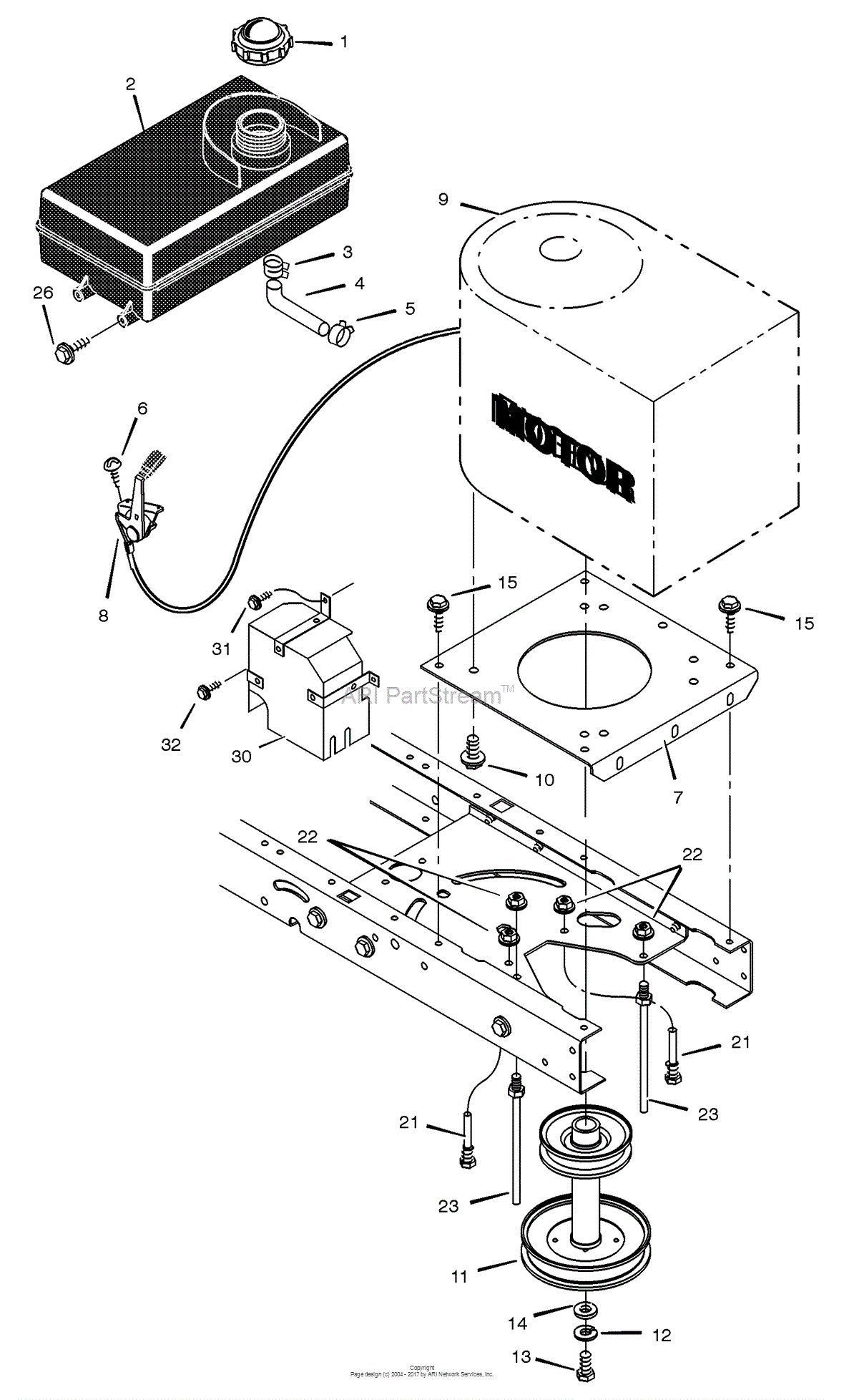 Murray 405015x92A - Lawn Tractor (2002) Parts Diagram for Engine Mount