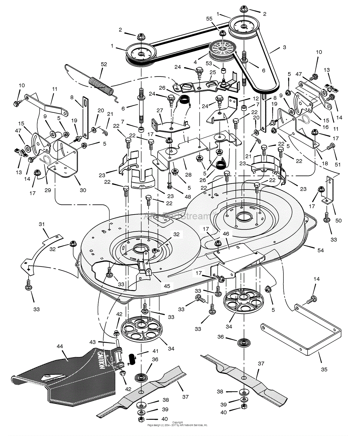 Murray 40508x92E - Lawn Tractor (2002) Parts Diagram for Mower Housing