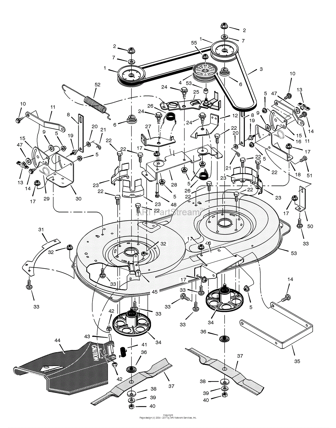 Murray 40508x92F - Lawn Tractor (2002) Parts Diagram for Mower Housing