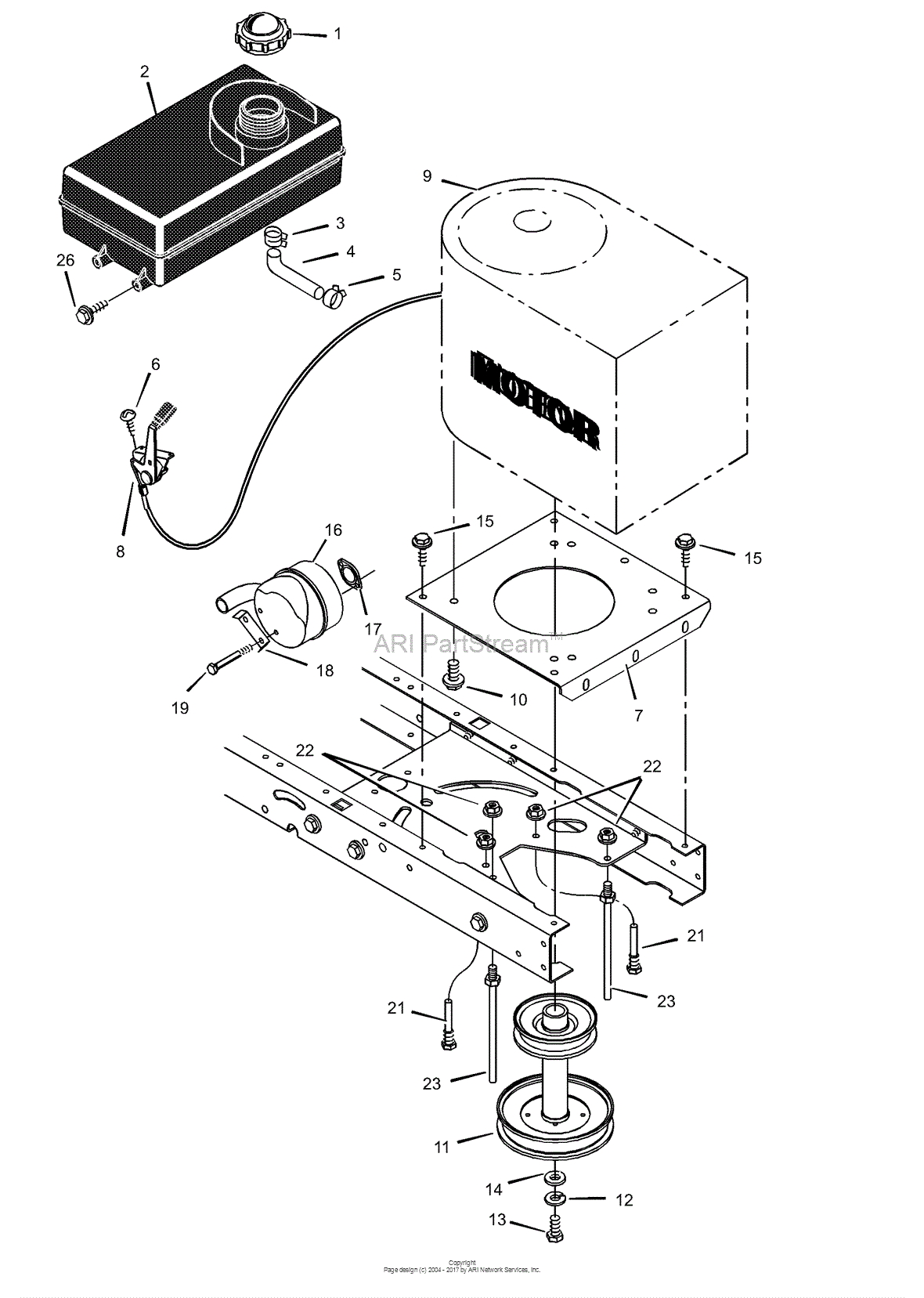 Murray 40541x99E - Lawn Tractor (2002) Parts Diagram for Engine Mount