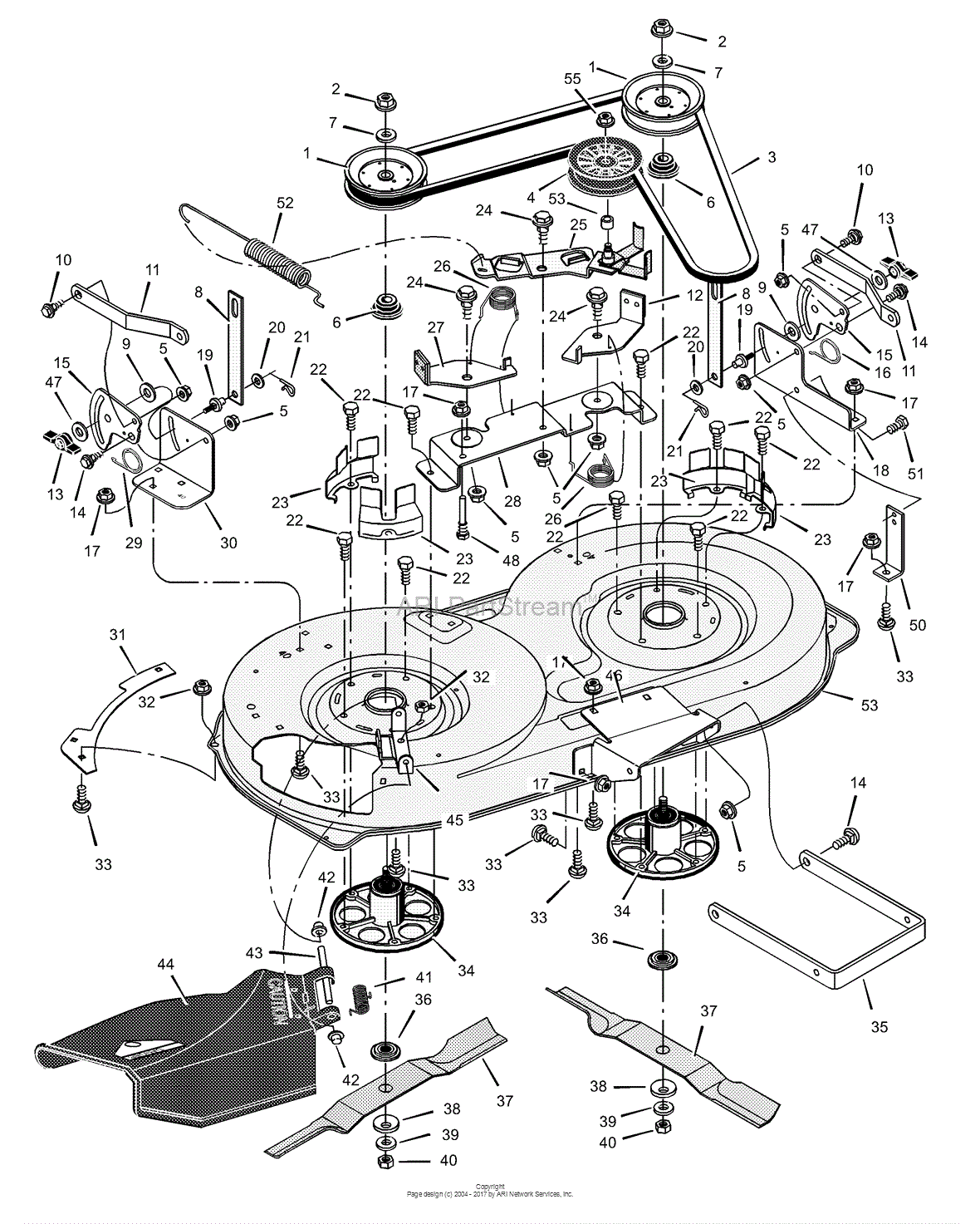 Murray 40541x99E - Lawn Tractor (2002) Parts Diagram for Mower Housing