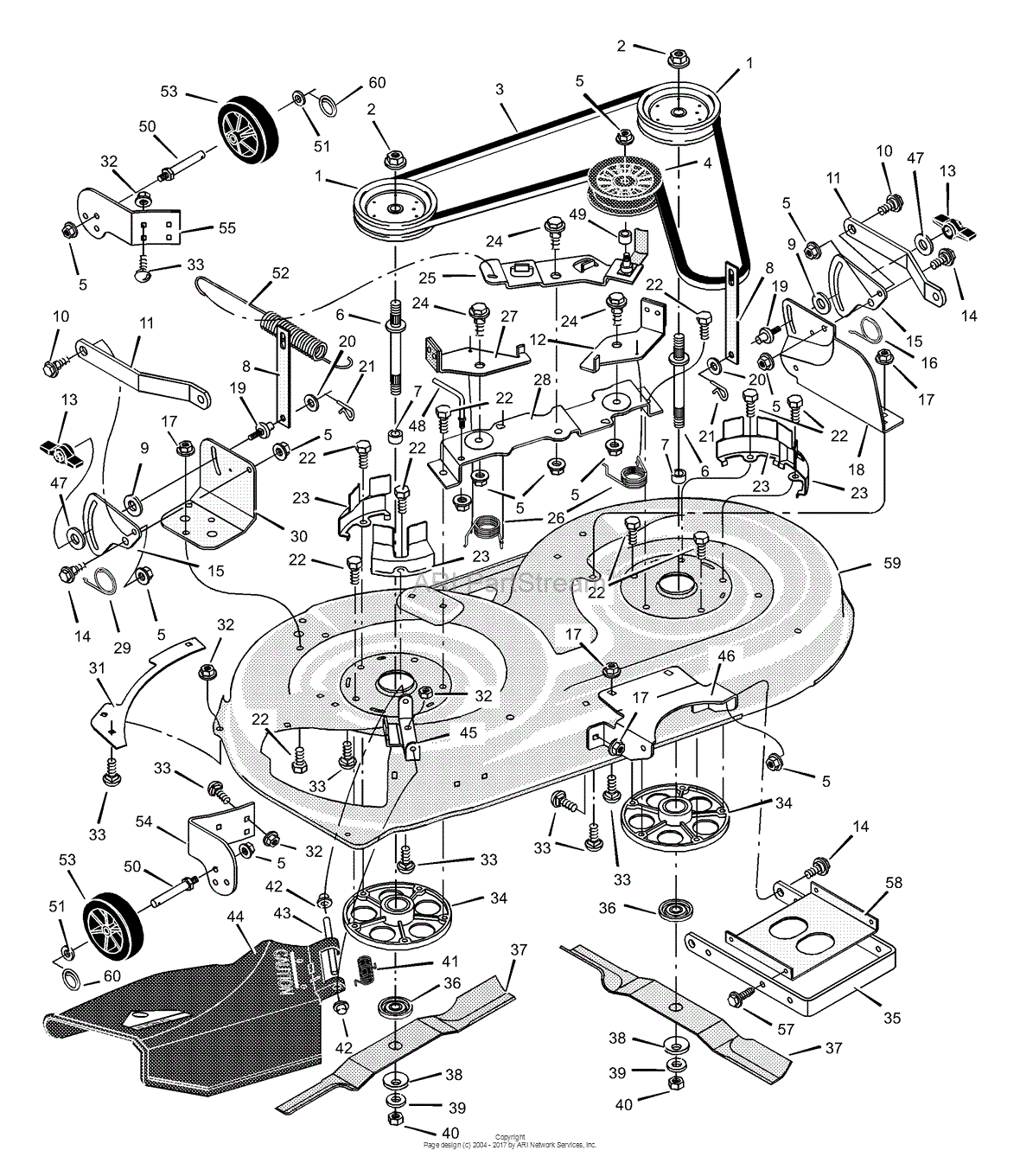 Murray 42515x92B - Lawn Tractor (2002) Parts Diagram for Mower Housing