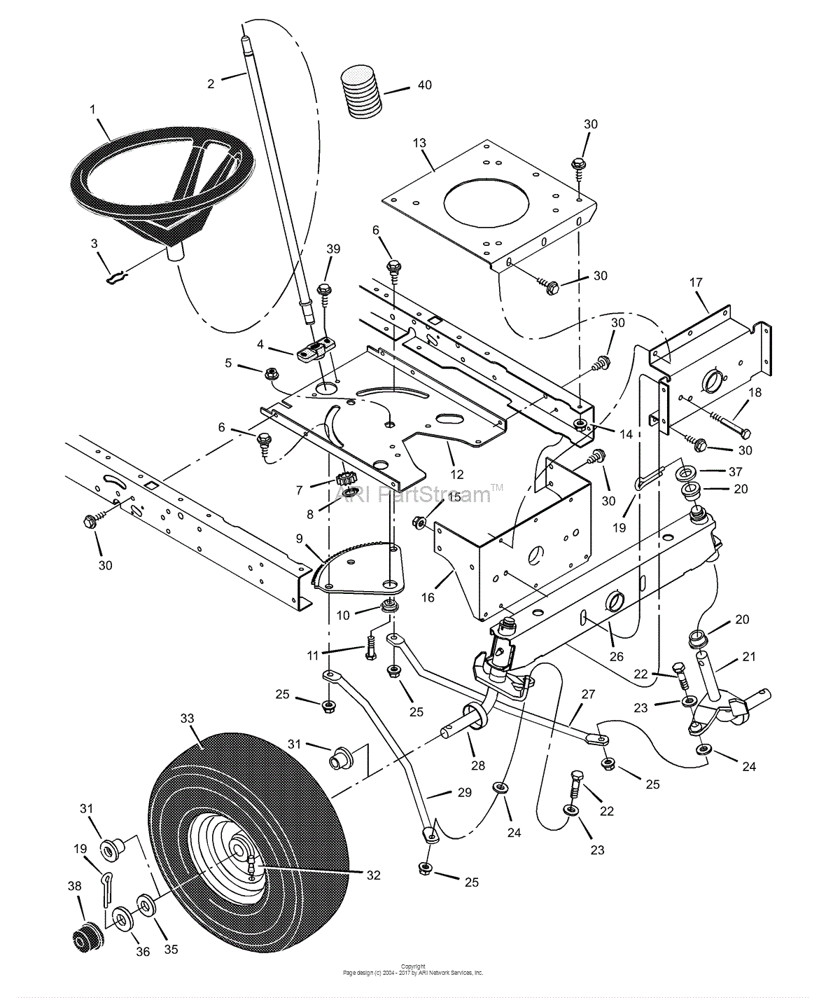 Craftsman tractor steering deals parts