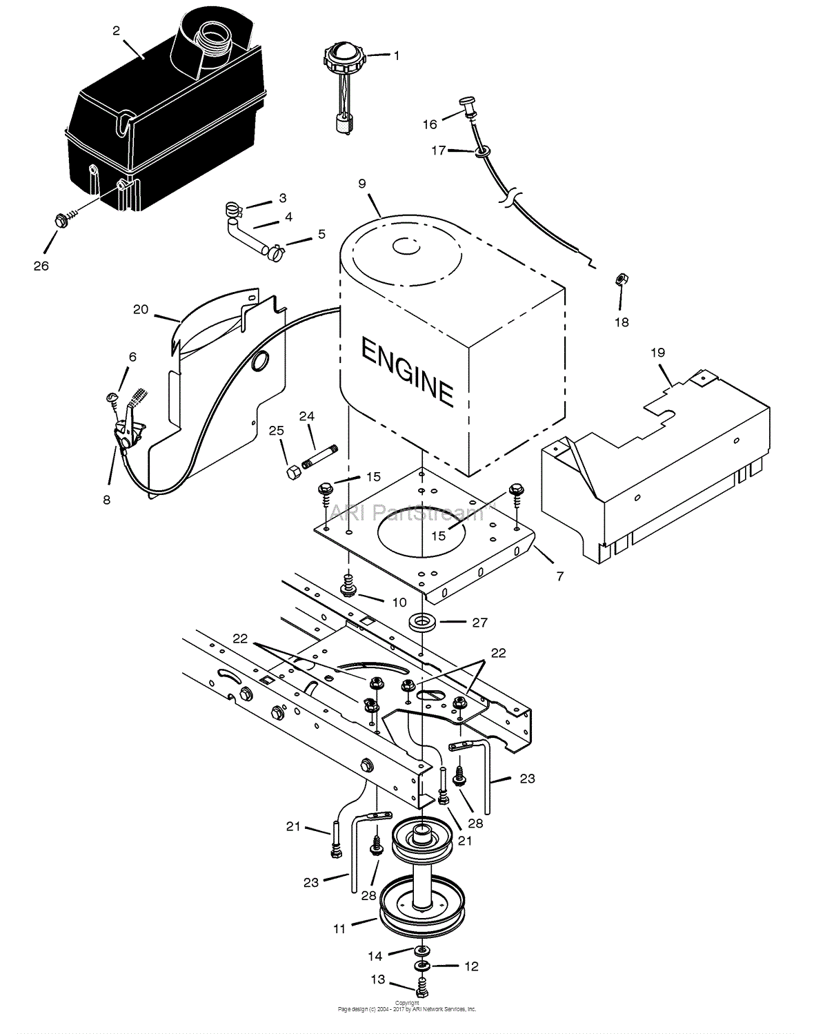 Murray 465602x8D - Lawn Tractor (2002) Parts Diagram for Engine Mount