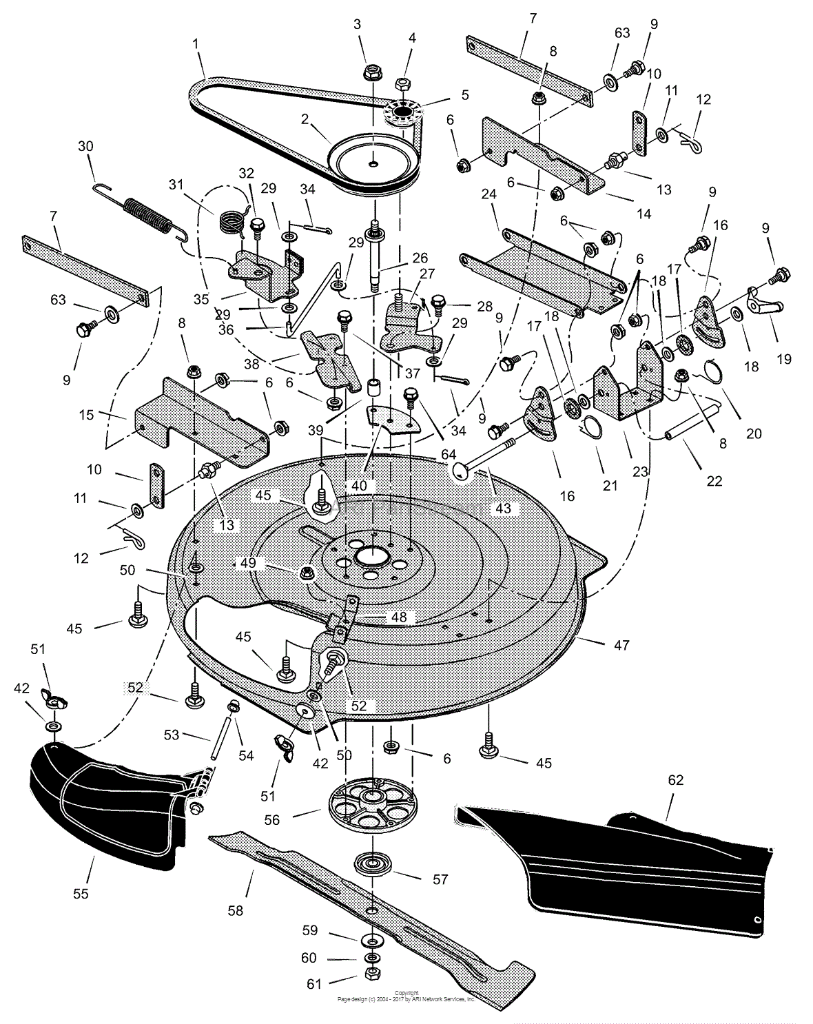 Murray 309029x11A - Mid-Engine Rider (2002) Parts Diagram for Mower Housing