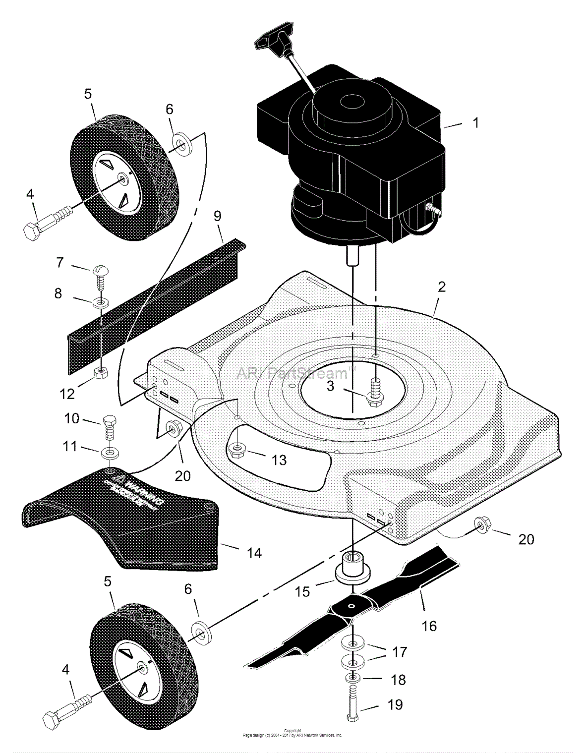 Murray 201010x30B WalkBehind Mower (2002) Parts Diagram for Push Mower