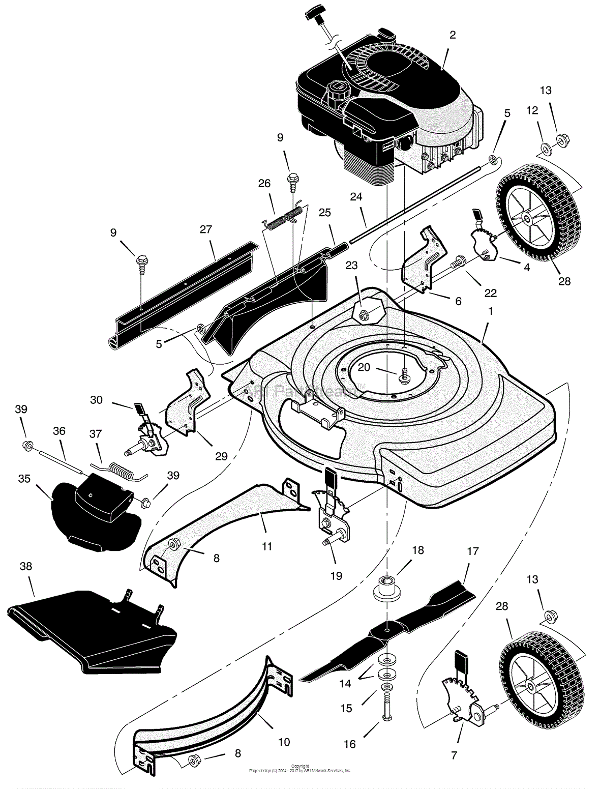 Murray 22265x8D - Walk-Behind Mower (2002) Parts Diagram for Mower
