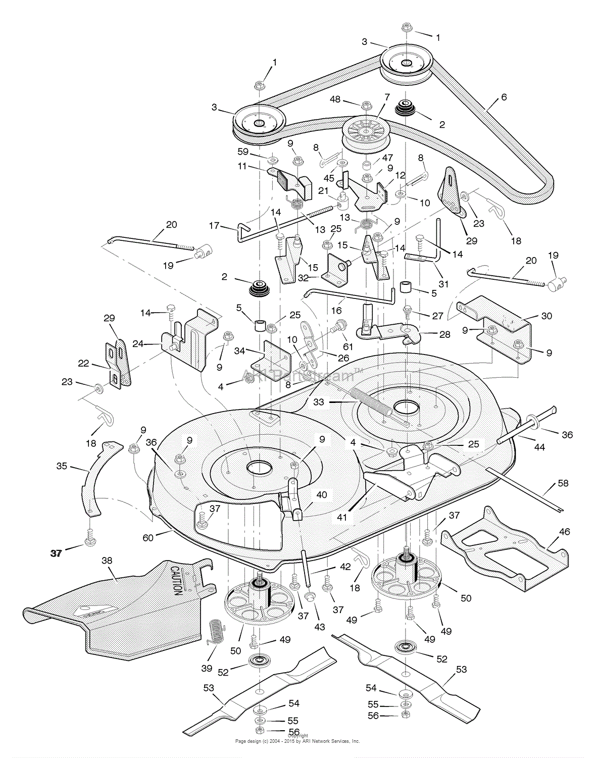 Murray 387002x83A - Lawn Tractor (2004) Parts Diagram for Mower Housing