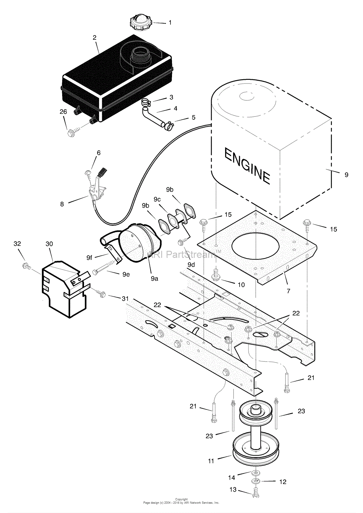 Murray 405000x8C - Lawn Tractor (2004) Parts Diagram for ... 3 2 honda motor diagram 