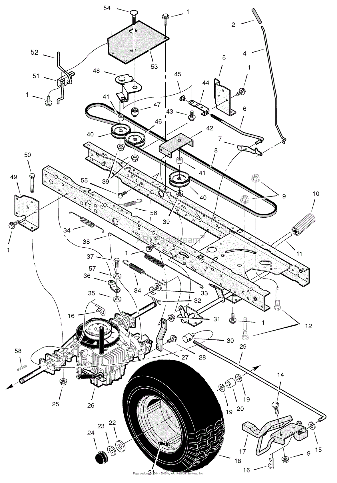 Murray 425618x48B Lawn Tractor (2004) Parts Diagram for Drive Assembly