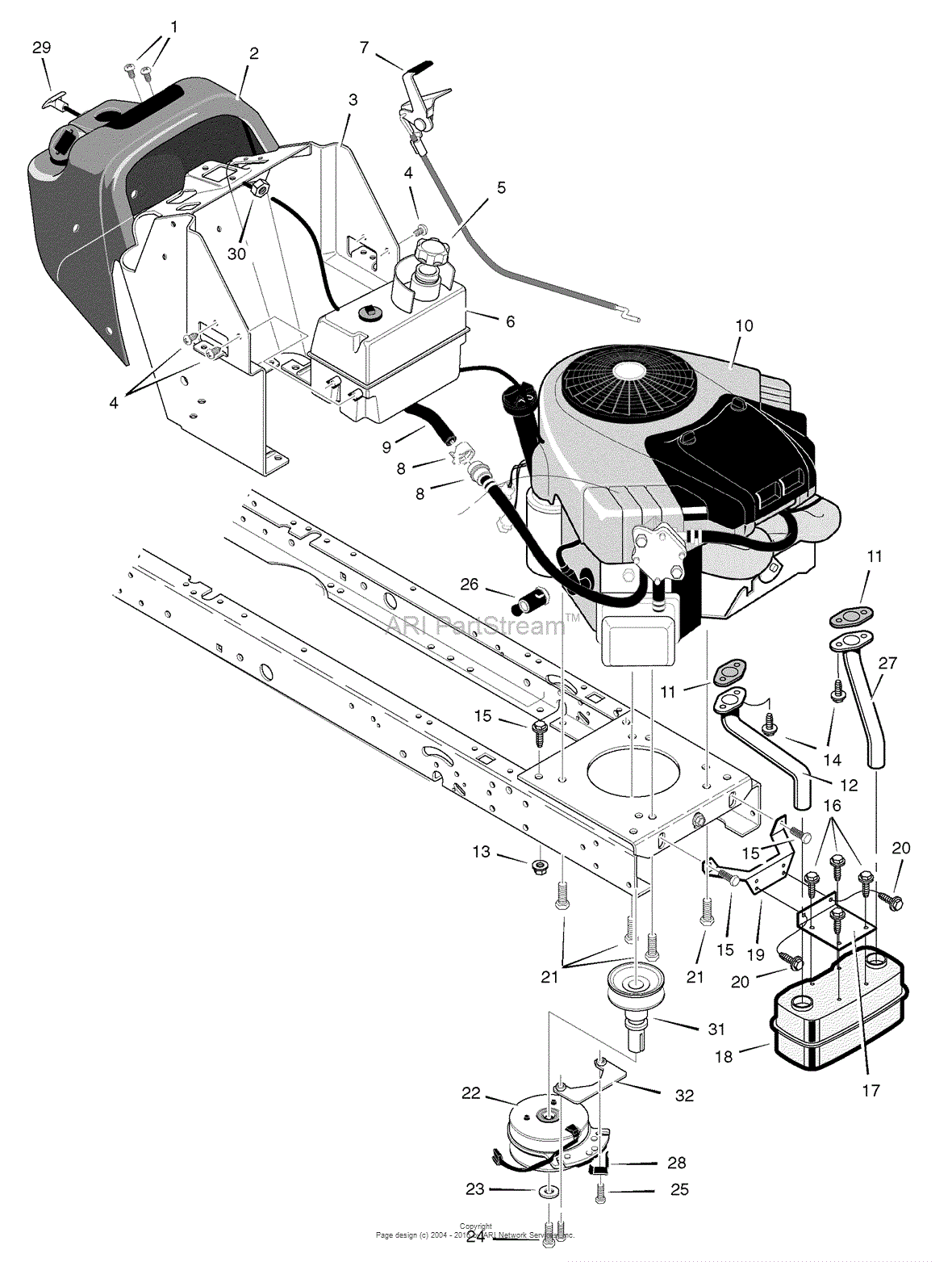 Riding Lawn Mower Engine Diagram