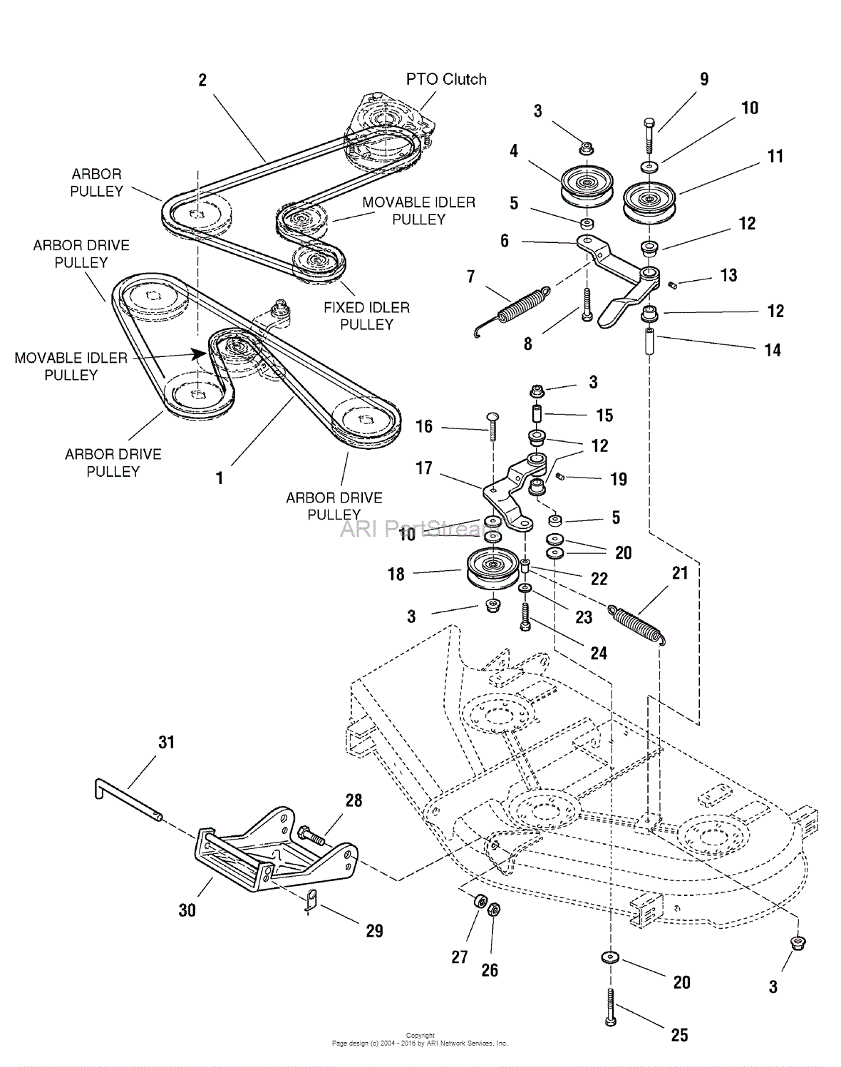 Murray 2277700 - 107.277700 - ZT 7000, 18HP Hydro (2004) Parts Diagram