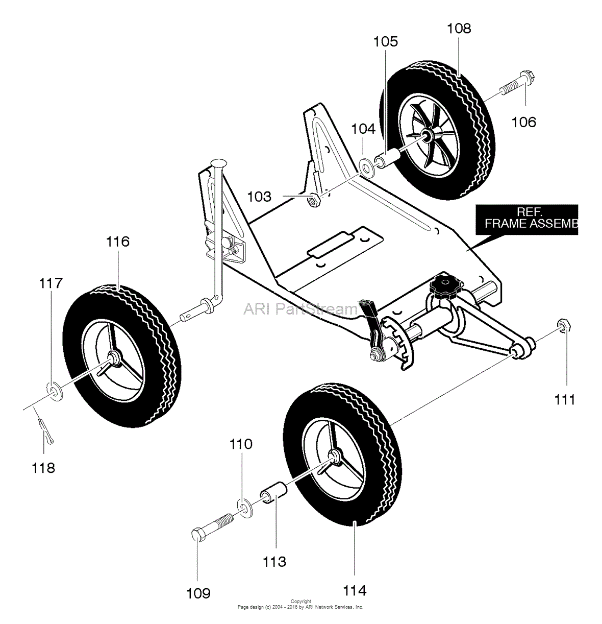 Murray 536.772342 - Craftsman Edger (2005) Parts Diagram for Wheels