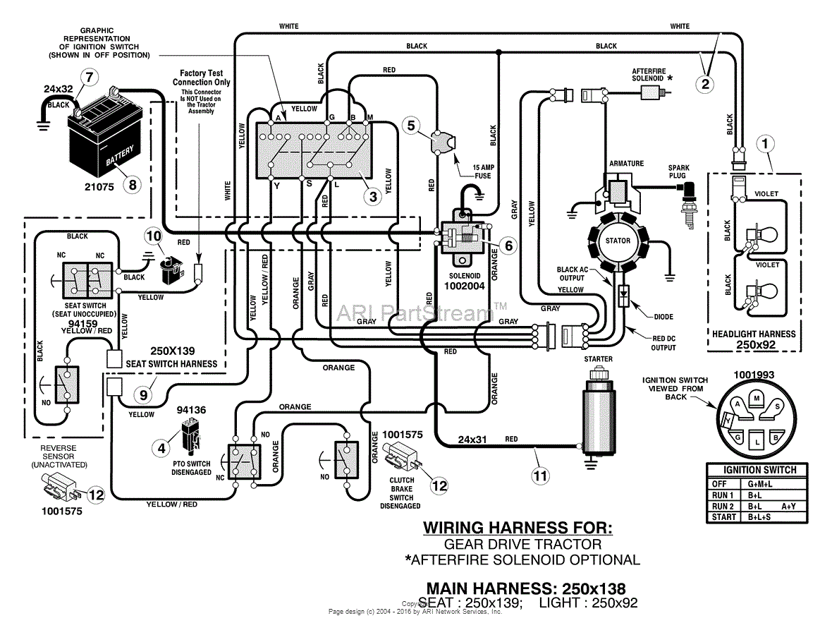 Murray 461004x92B - Garden Tractor (2005) Parts Diagram for Electrical ...