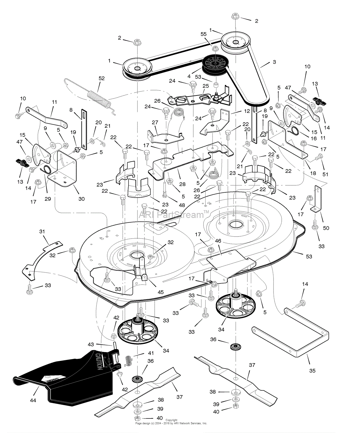 Murray 405011x92A - Lawn Tractor (2005) Parts Diagram for Mower Housing