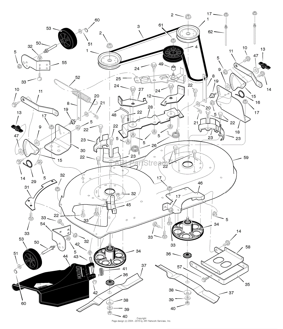 Murray 425001x99A - Lawn Tractor (2005) Parts Diagram for Mower Housing