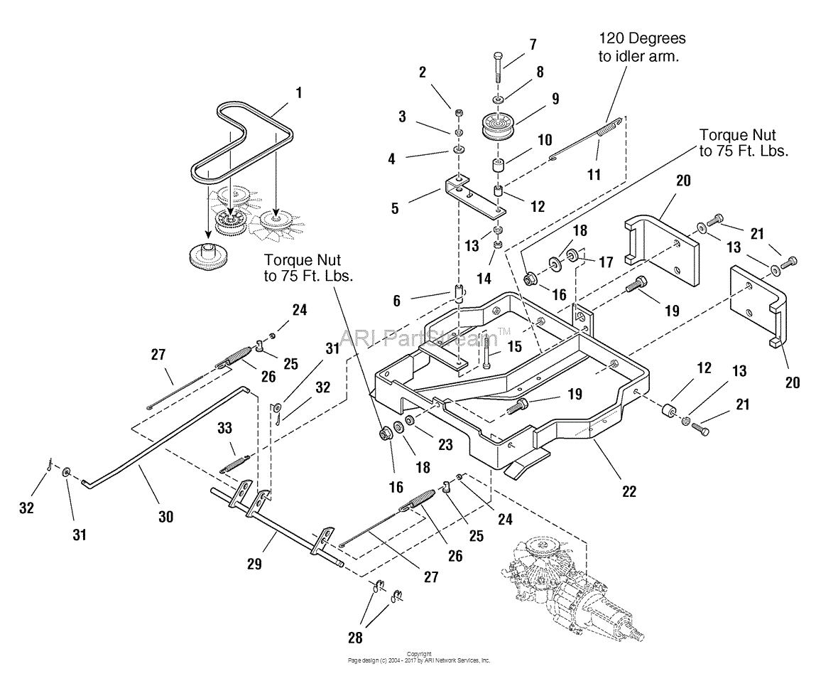 Simplicity 44 Inch Mower Deck Belt Diagram