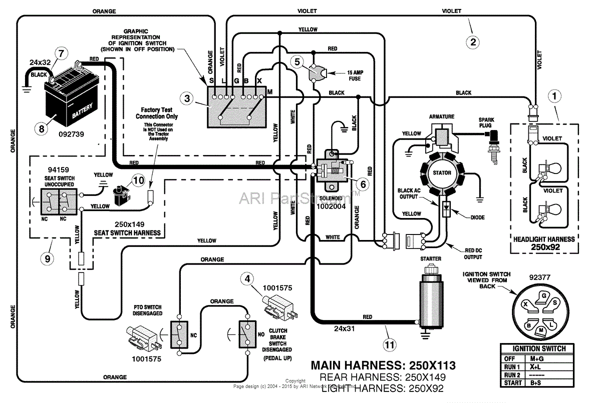 Murray 385044x51A-SW - Lawn Tractor (2006) Parts Diagram for Electrical ...