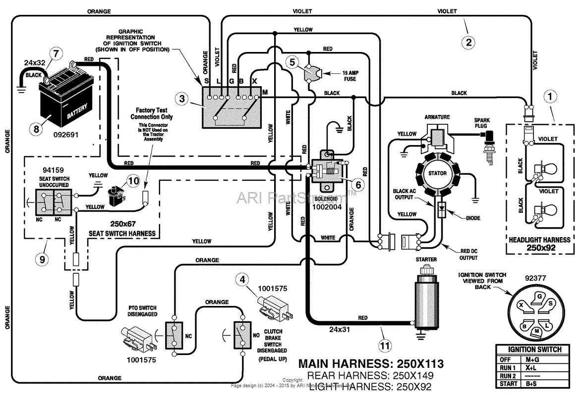 Murray 405013x50B-SW - Lawn Tractor (2006) Parts Diagram for Electrical ...