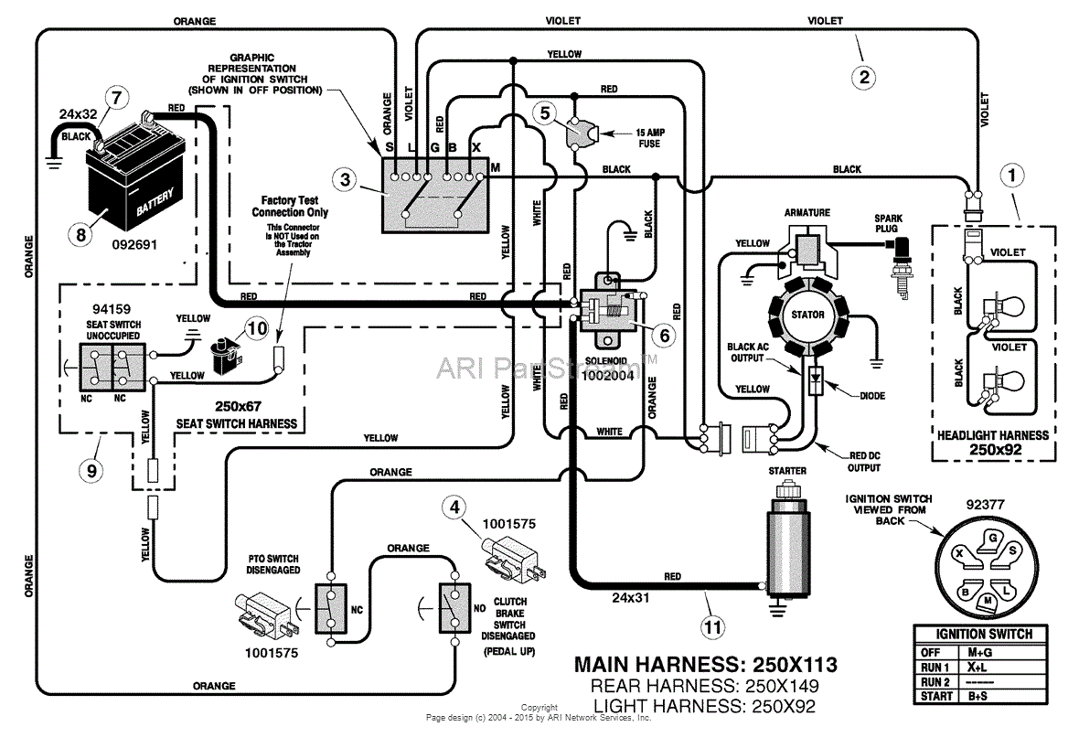 Murray 405625x51A-SW - Lawn Tractor (2006) Parts Diagram ... 12 5 kohler engine wiring harness diagram 