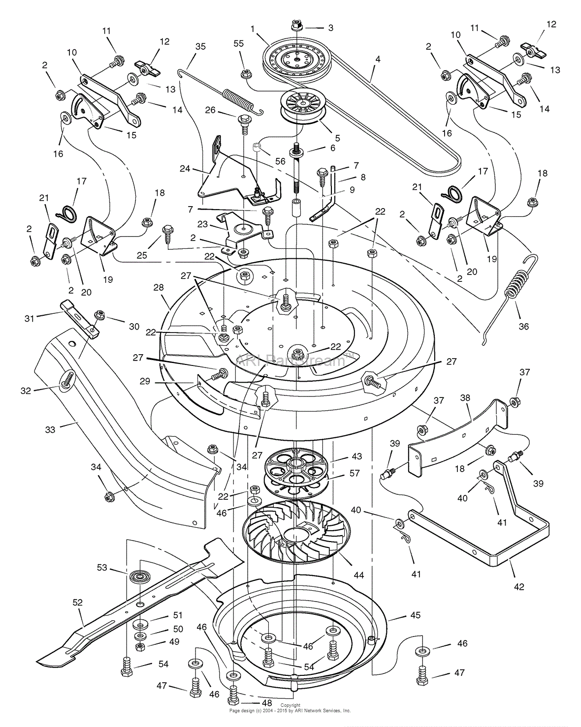 Murray 312006x50C - Lawn Tractor (2007) Parts Diagram for Mower Housing