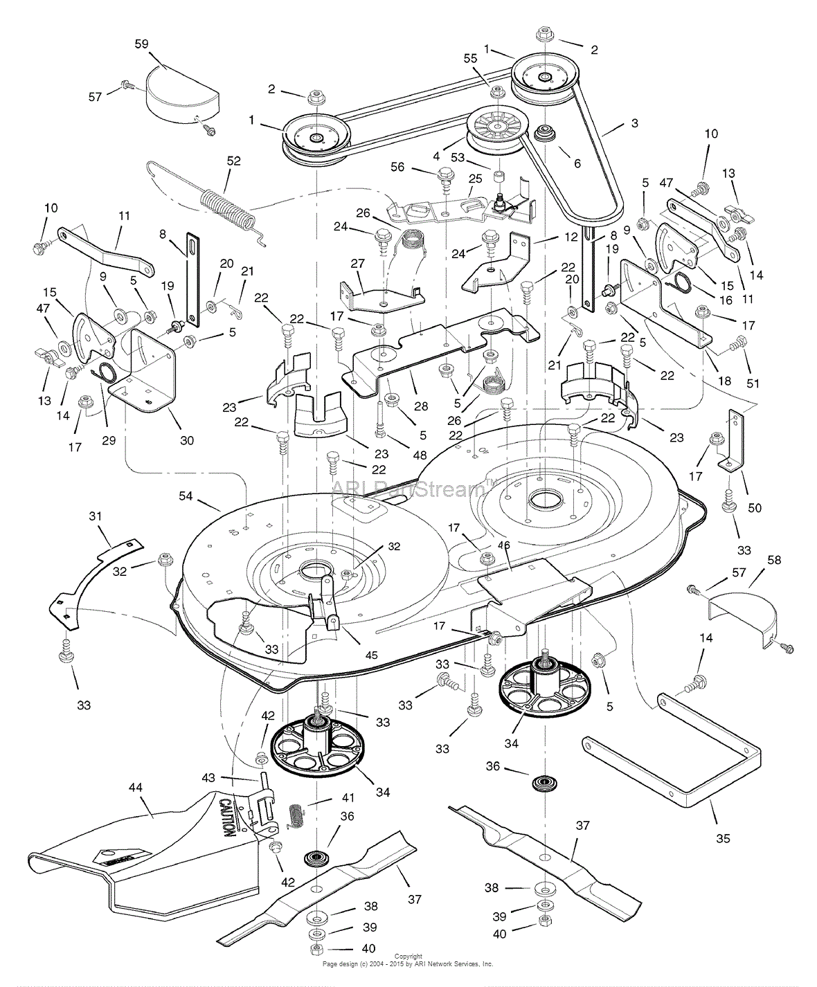 Murray 405020x51A - Lawn Tractor (2007) Parts Diagram for Mower Housing