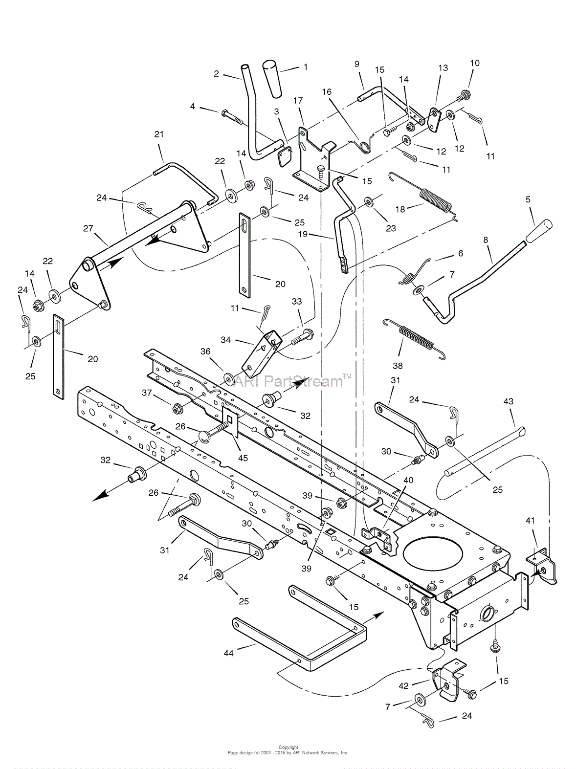 Murray 425018x00A - Lawn Tractor (2007) Parts Diagram for Mower Housing ...