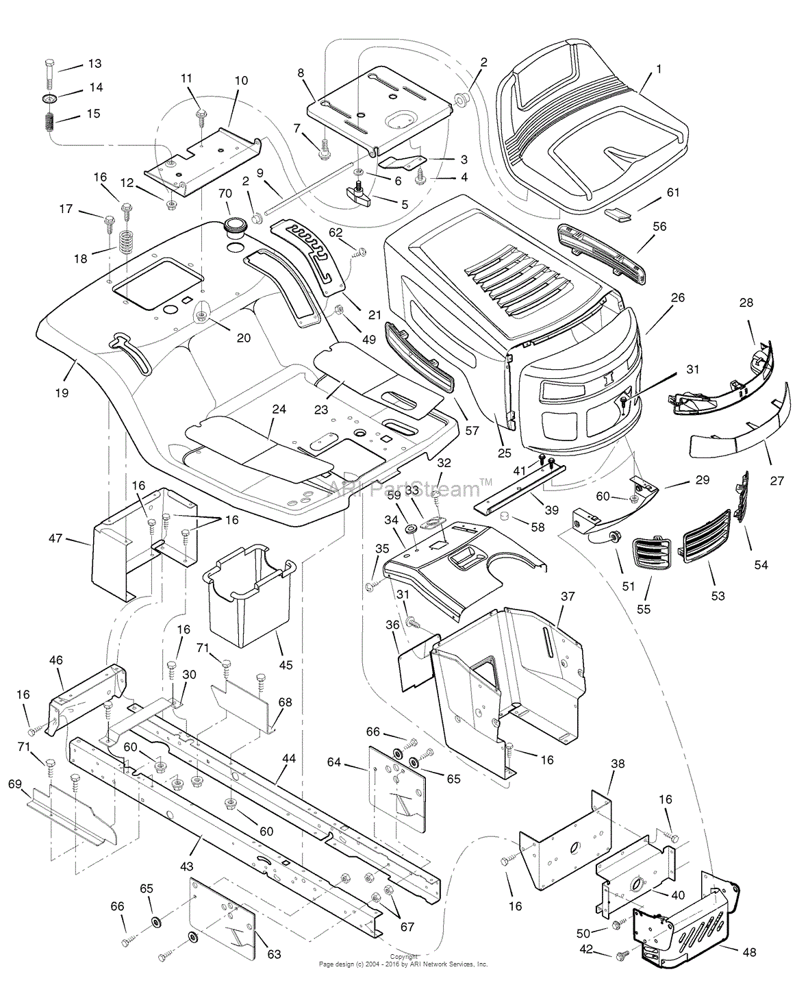 Murray 7800321 - 405628x151 Lawn Tractor (2008) Parts Diagram for ...