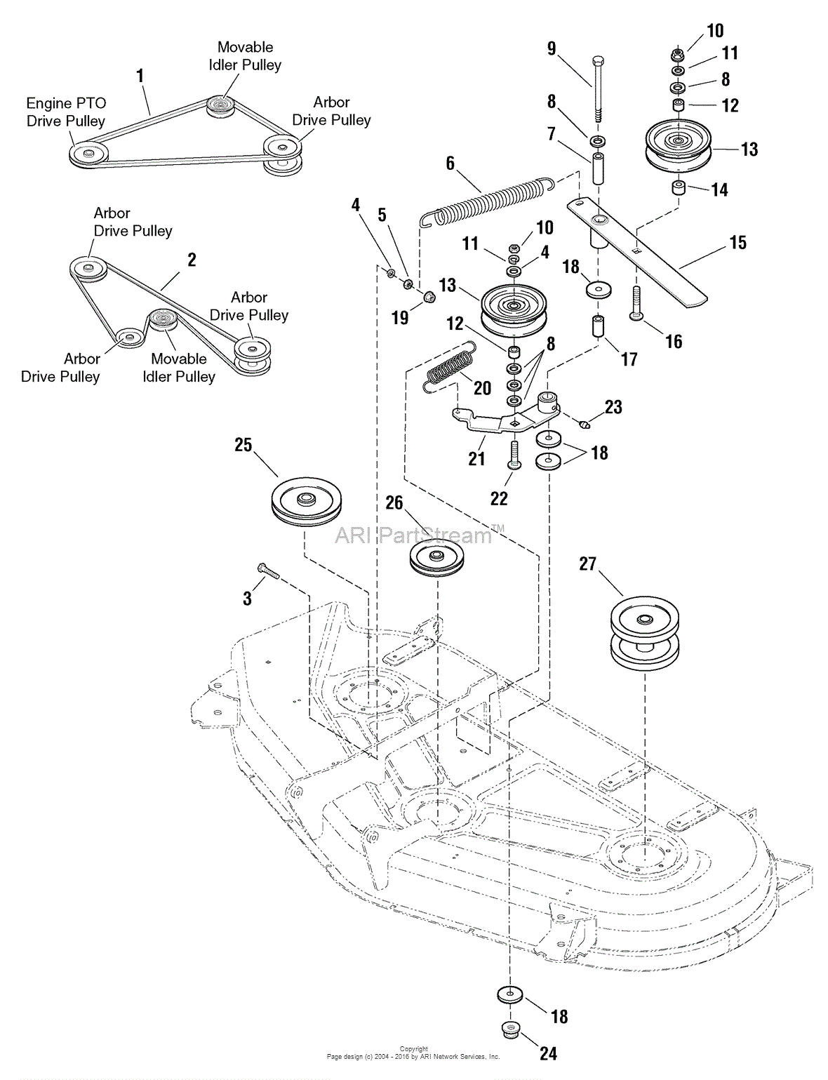 Craftsman 54 mower deck belt diagram