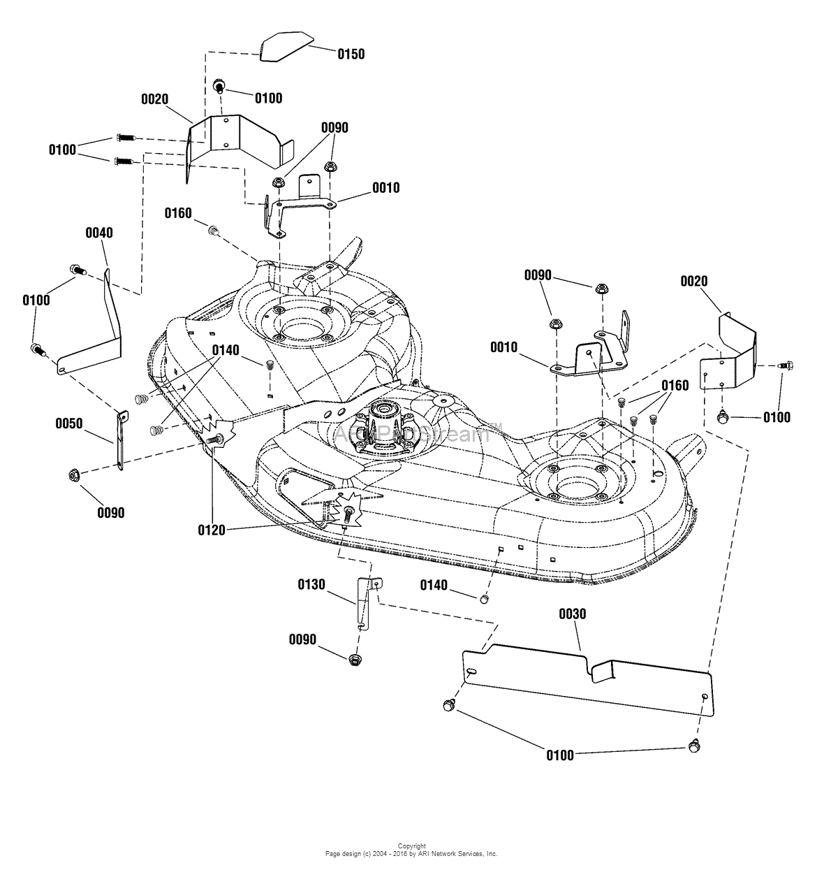 Murray 1696684 00 46 117cm Mower Deck 2016 Parts Diagram For 46