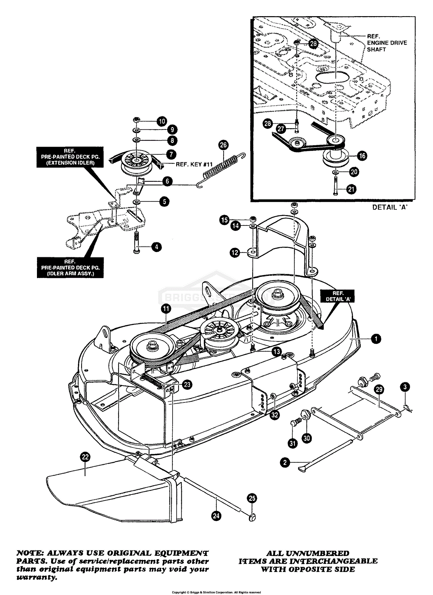 Murray G3554160 Lawn Tractor 1997 Parts Diagram For Final Deck Assembly