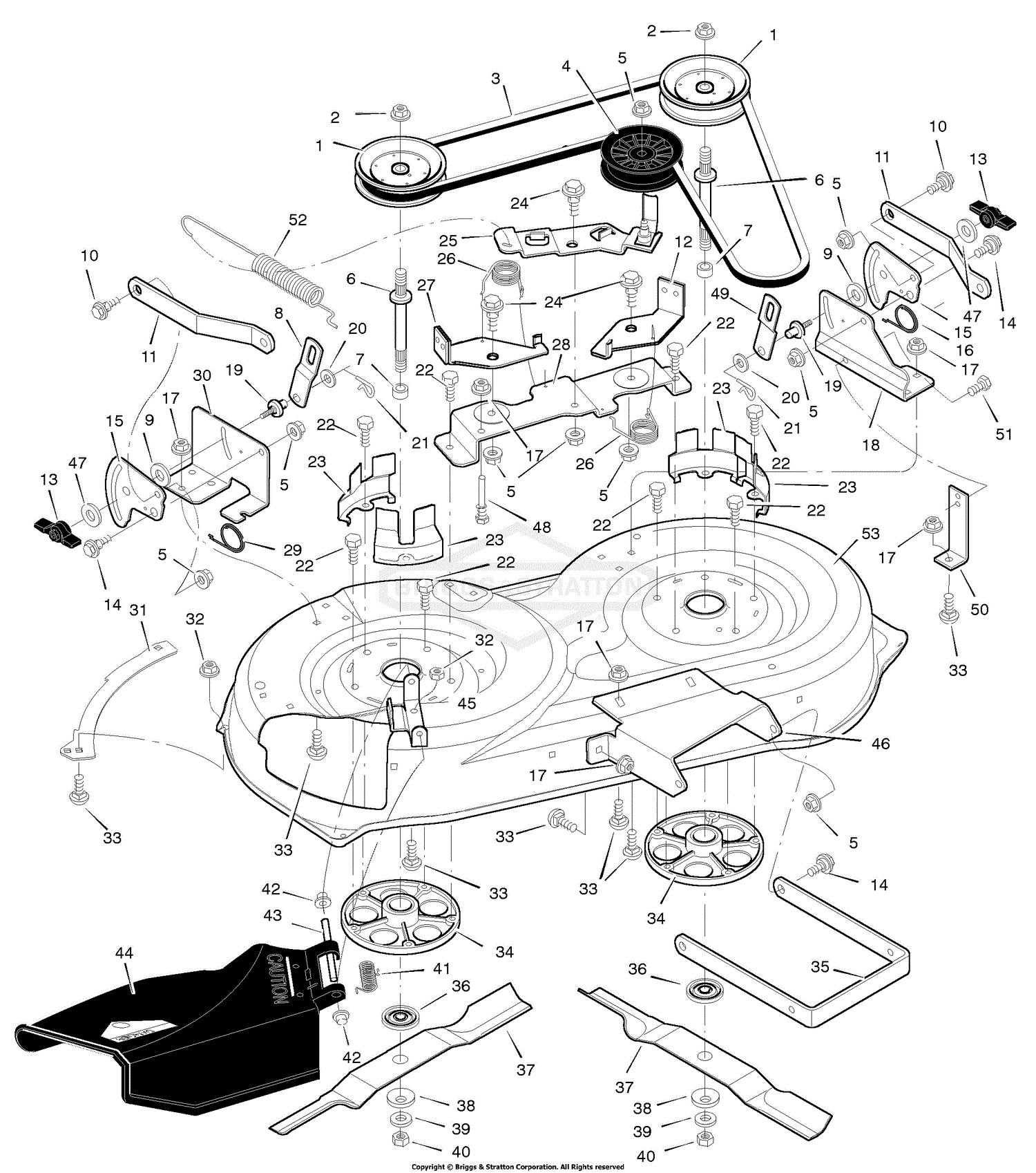 Murray 38515x92A - Lawn Tractor (1998) Parts Diagram for Mower Housing