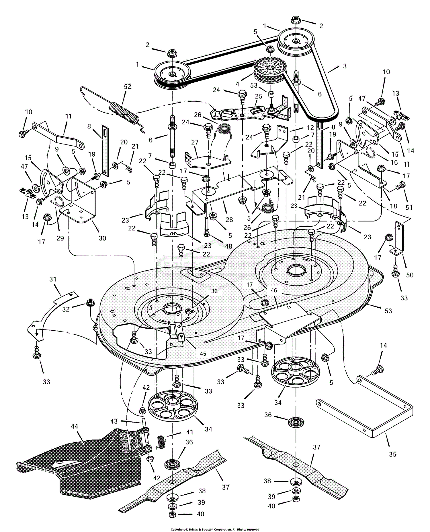Murray 40567x53B - Lawn Tractor (2001) Parts Diagram for Mower Housing