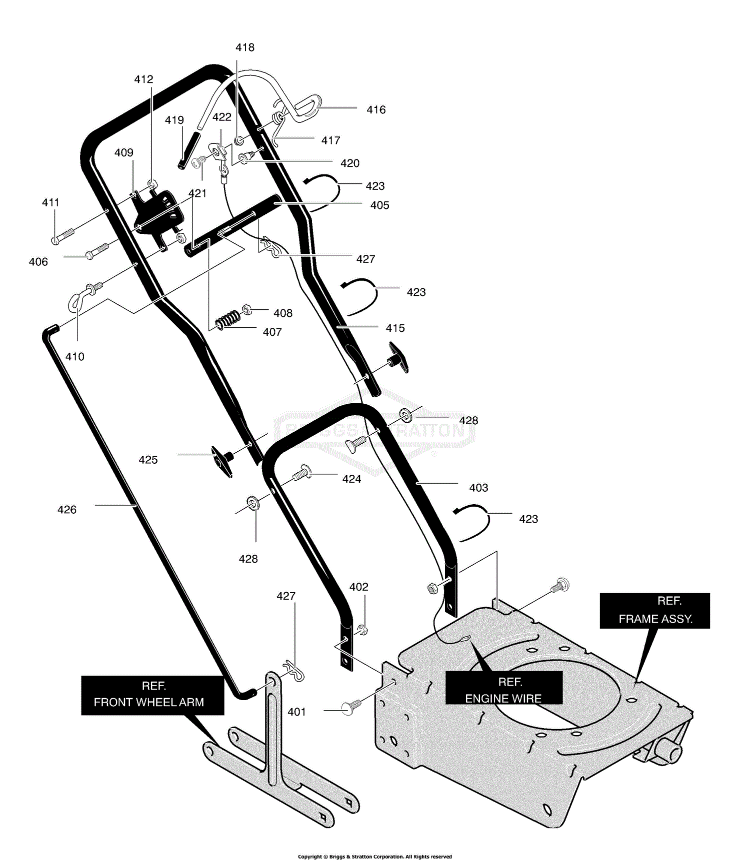 Murray EV3550x92NA - Edger (2003) Parts Diagram for Handle Assembly