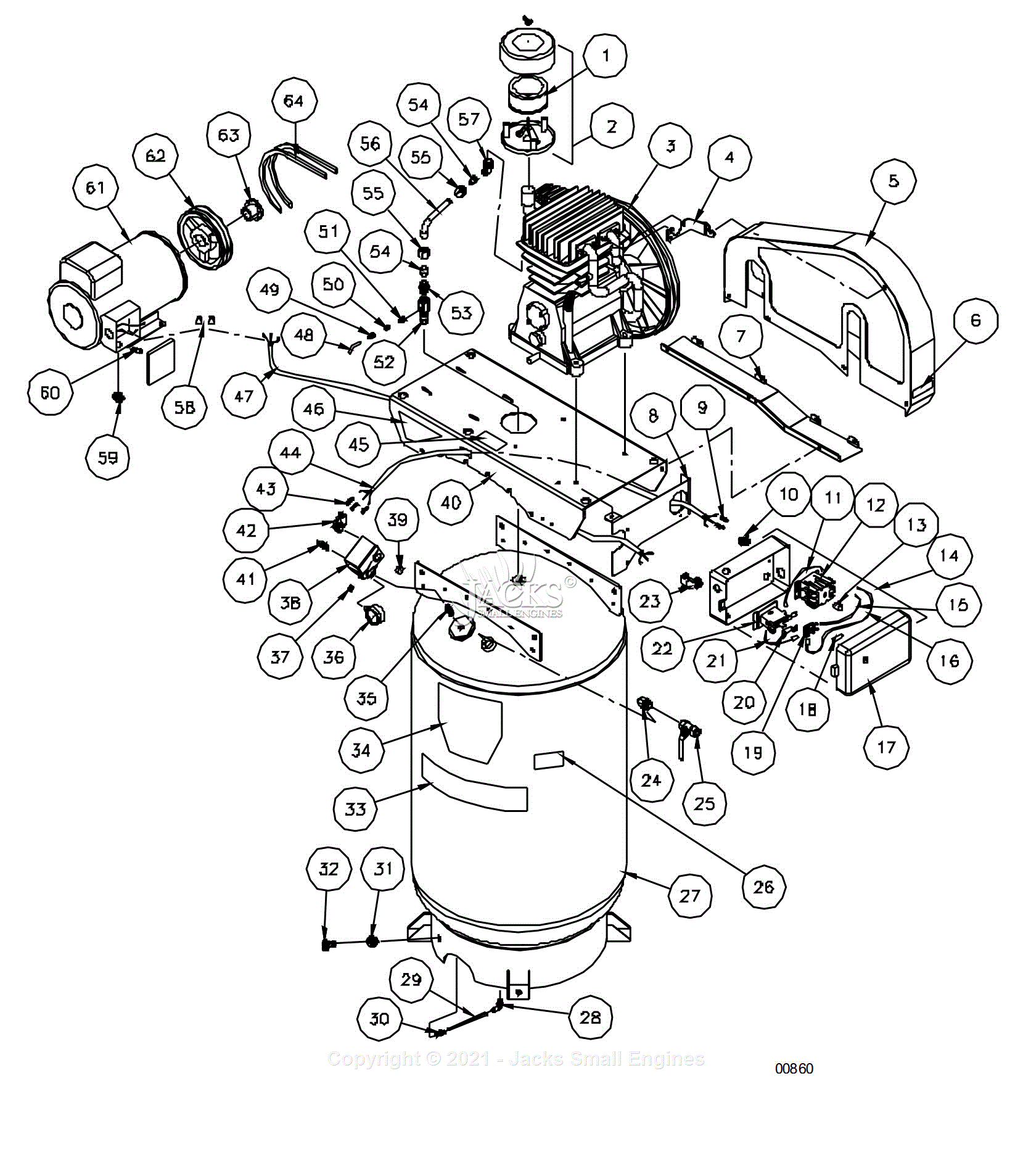 Northstar 45924A Parts Diagram for Exploded View Model 19.2 PSC (Item