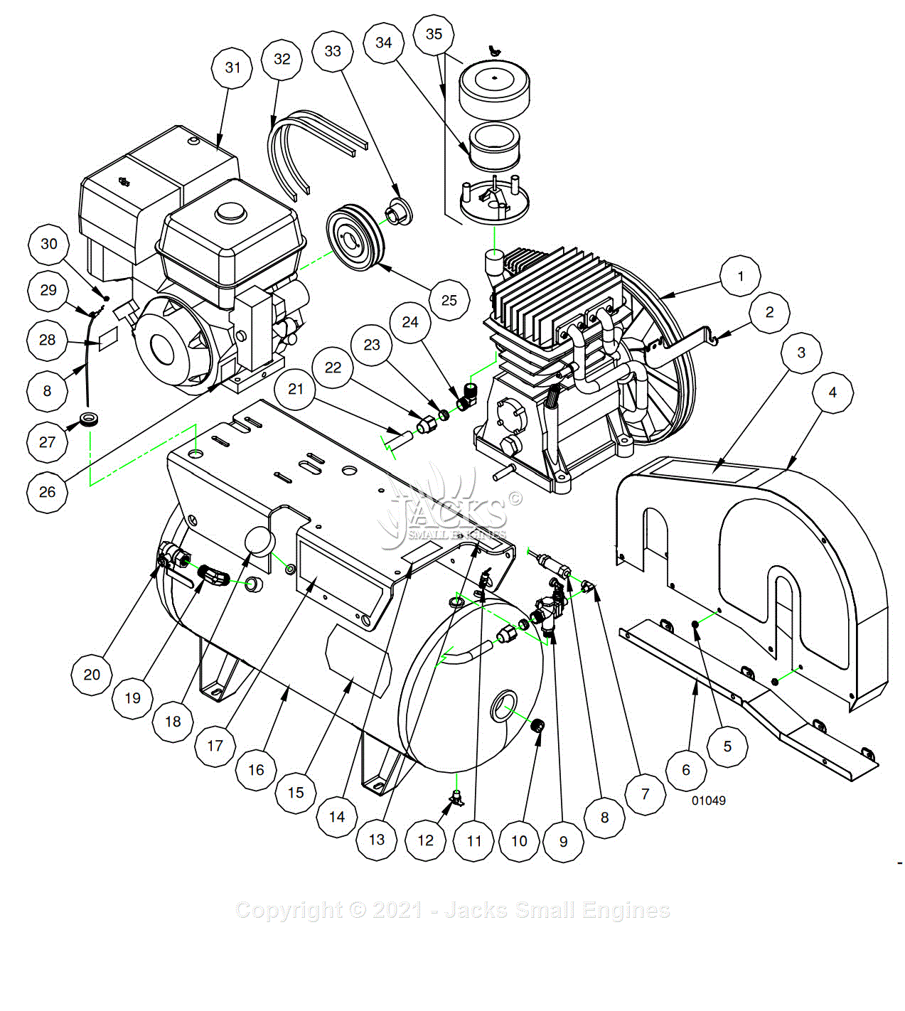 Northstar 45938A Parts Diagram for Exploded View Model 27.4 PSC (Item ...