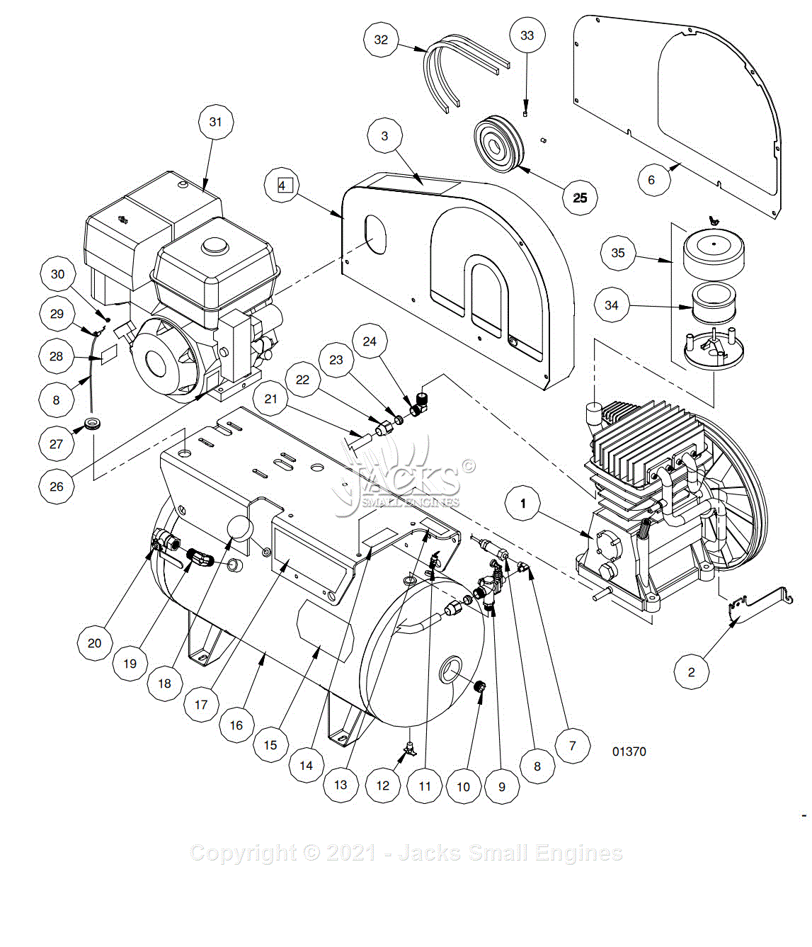 Northstar 45938B Parts Diagram for Exploded View Model 27.4 PSC (Item