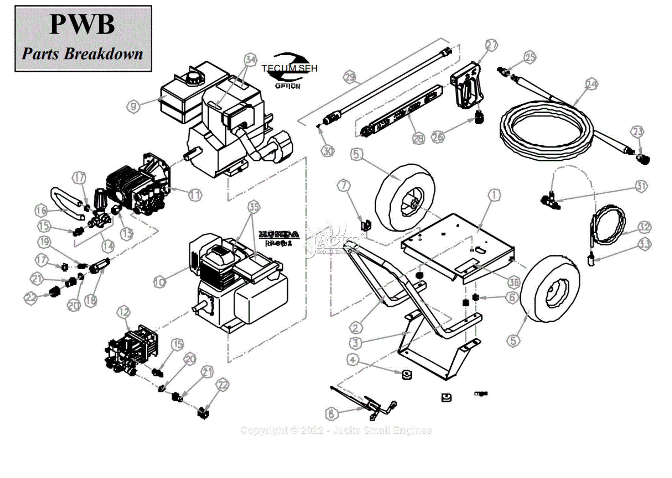 Northstar 157753B Parts Diagram for PWA Parts Breakdown