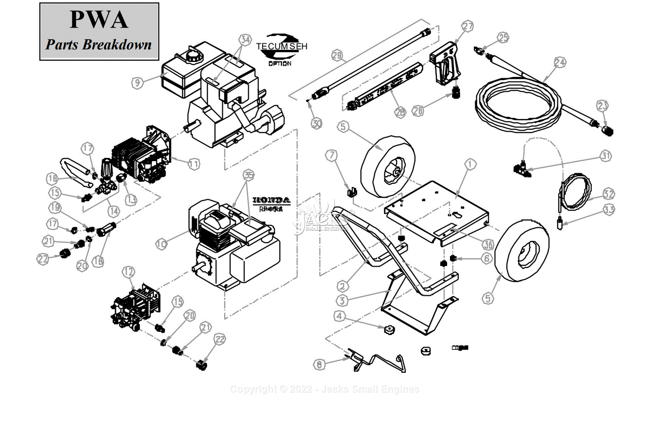 Northstar 157754C Parts Diagram for PWA Parts Breakdown