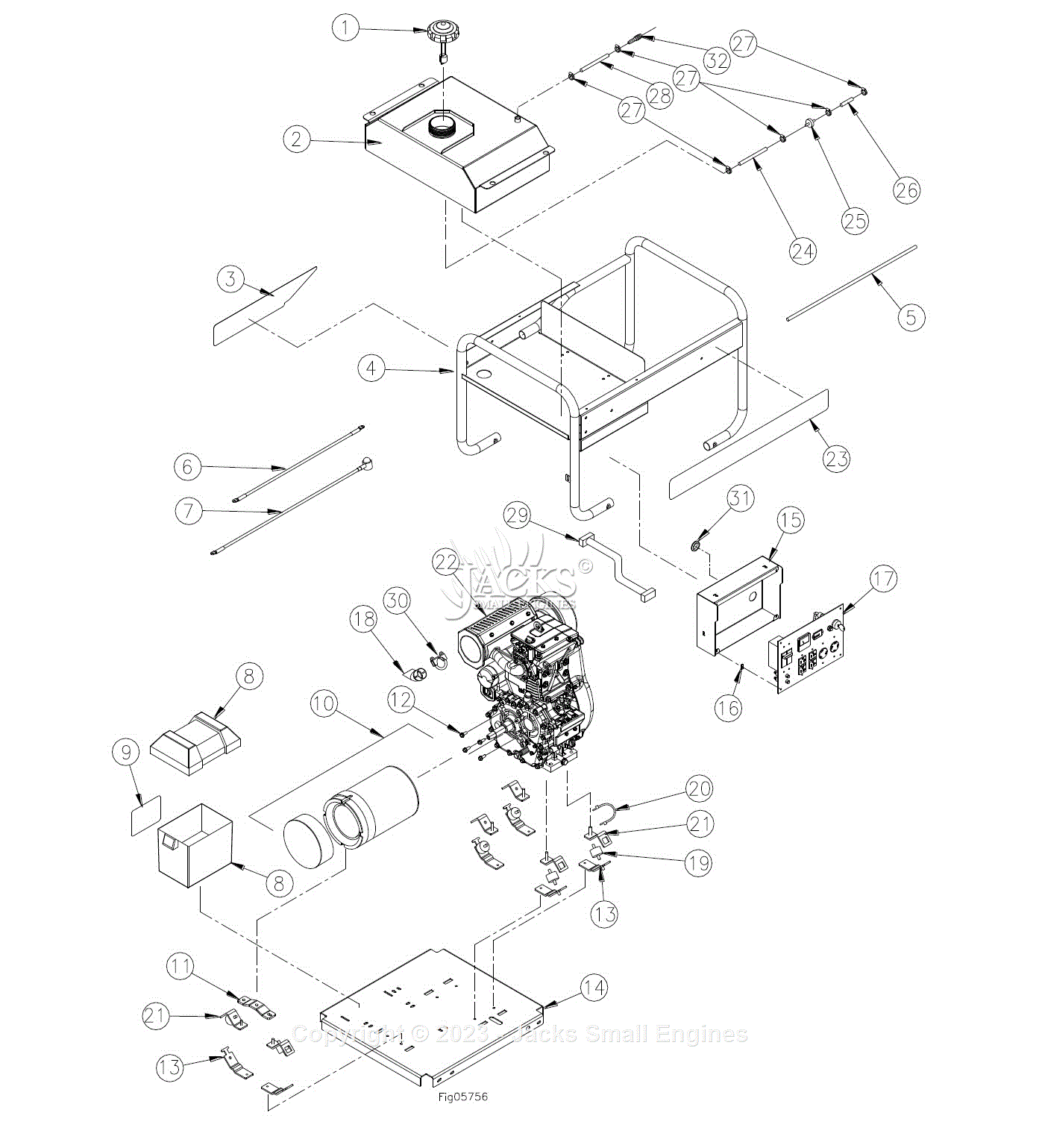 Northstar 165165A Parts Diagram for Generator Exploded View Rev – A.2